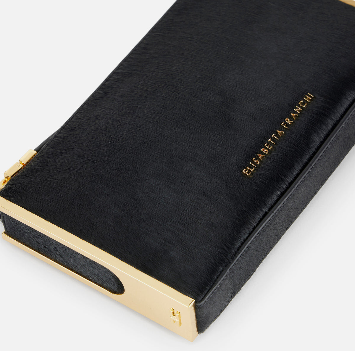 ELISABETTA FRANCHI Borsa Clutch Cavallino-Nero