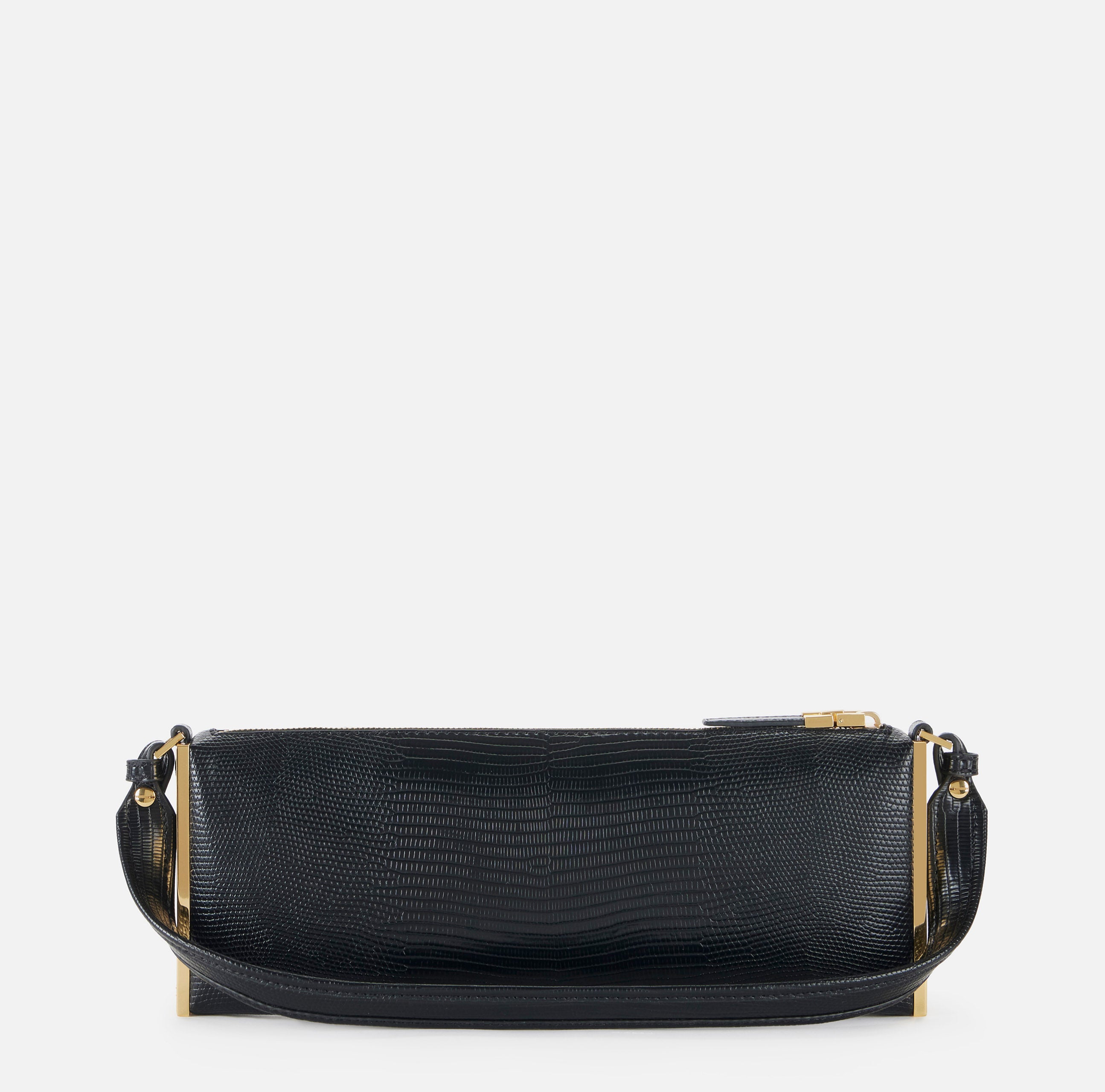 ELISABETTA FRANCHI Borsa a Spalla Ecopelle Stampa Lucertola-Nero