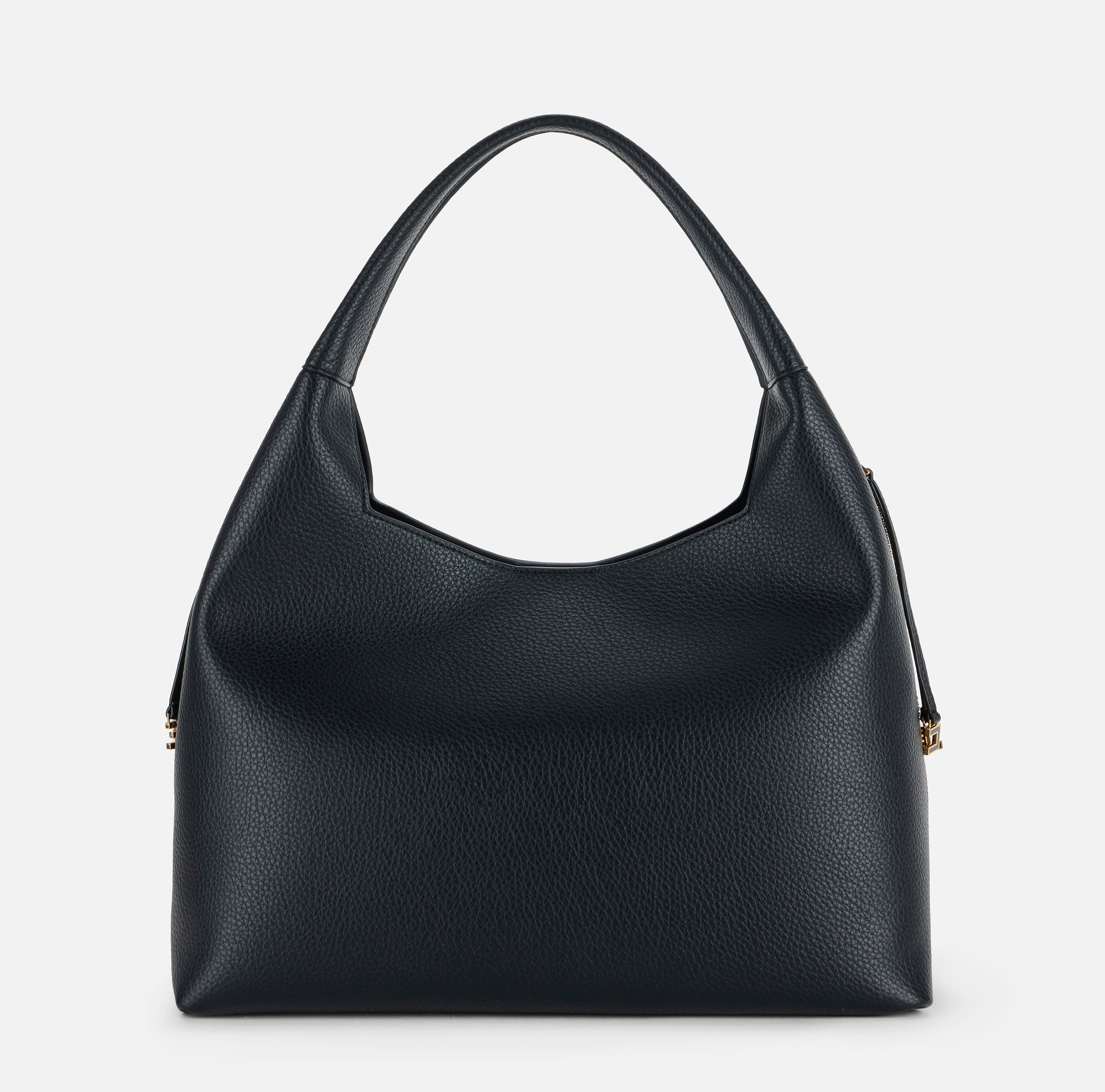 ELISABETTA FRANCHI Borsa Hobo Ecopelle Charms Logo-Nero