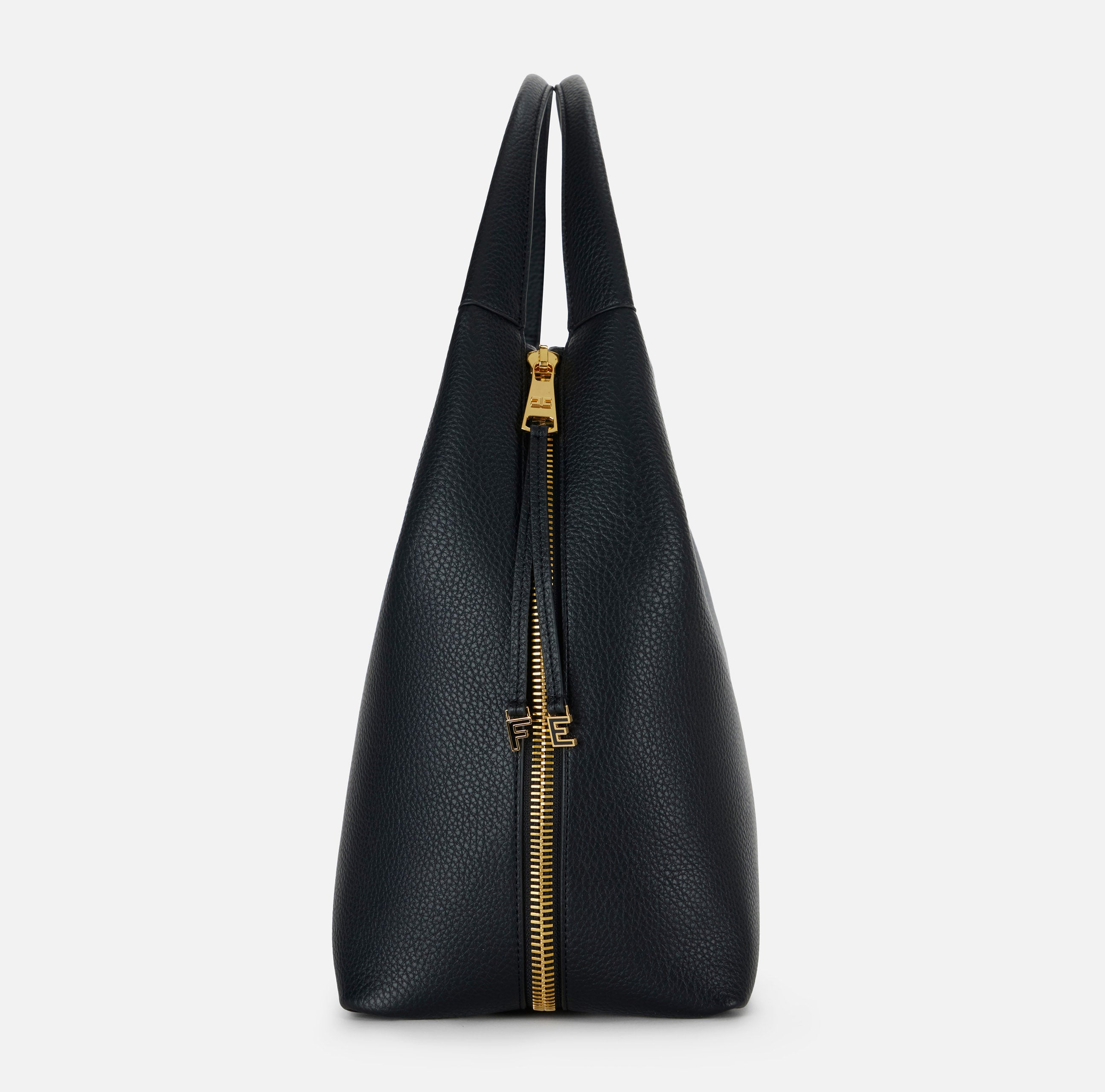 ELISABETTA FRANCHI Borsa Hobo Ecopelle Charms Logo-Nero