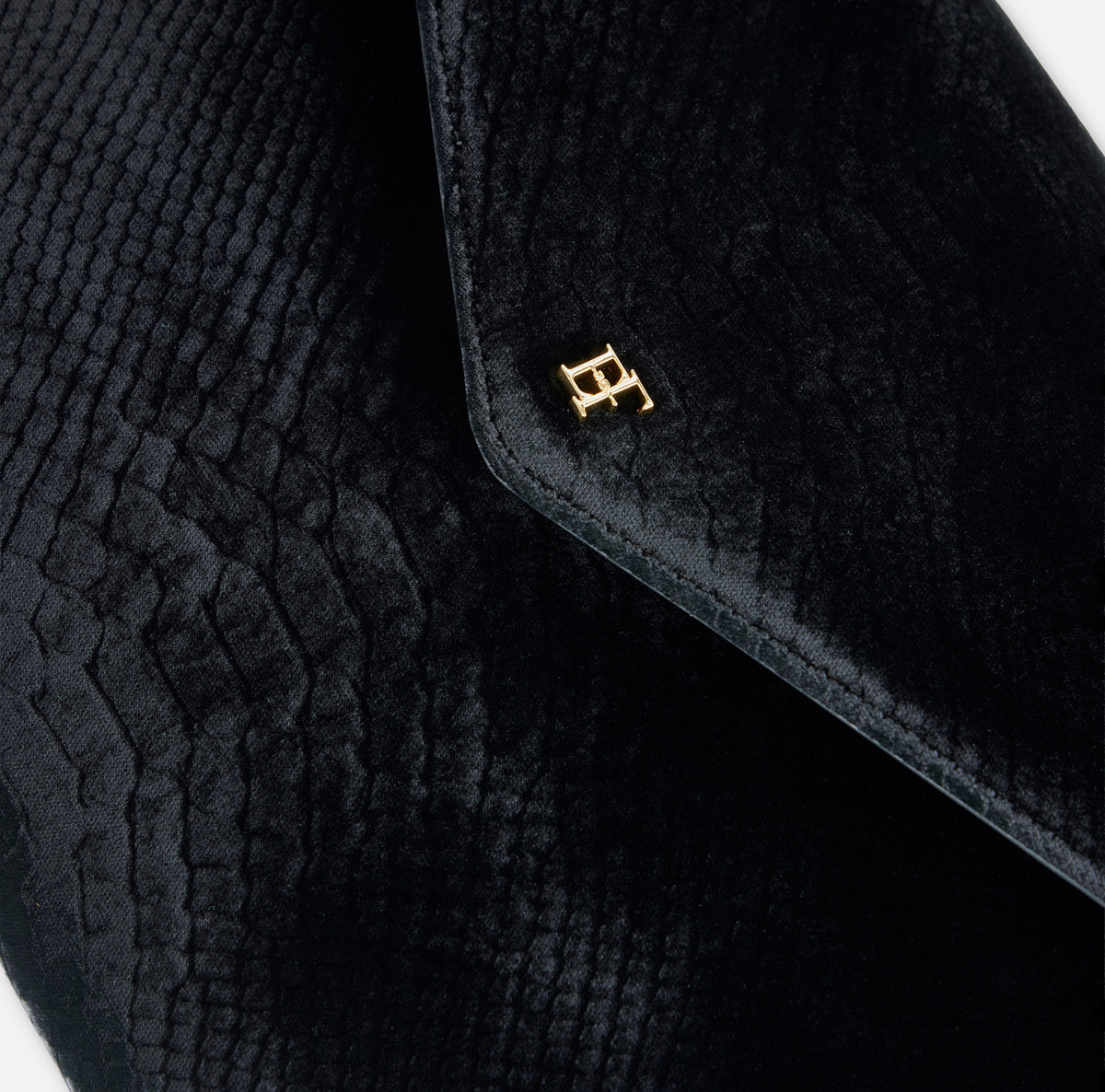 ELISABETTA FRANCHI Borsa a Spalla Velluto Stampa Cocco-Nero