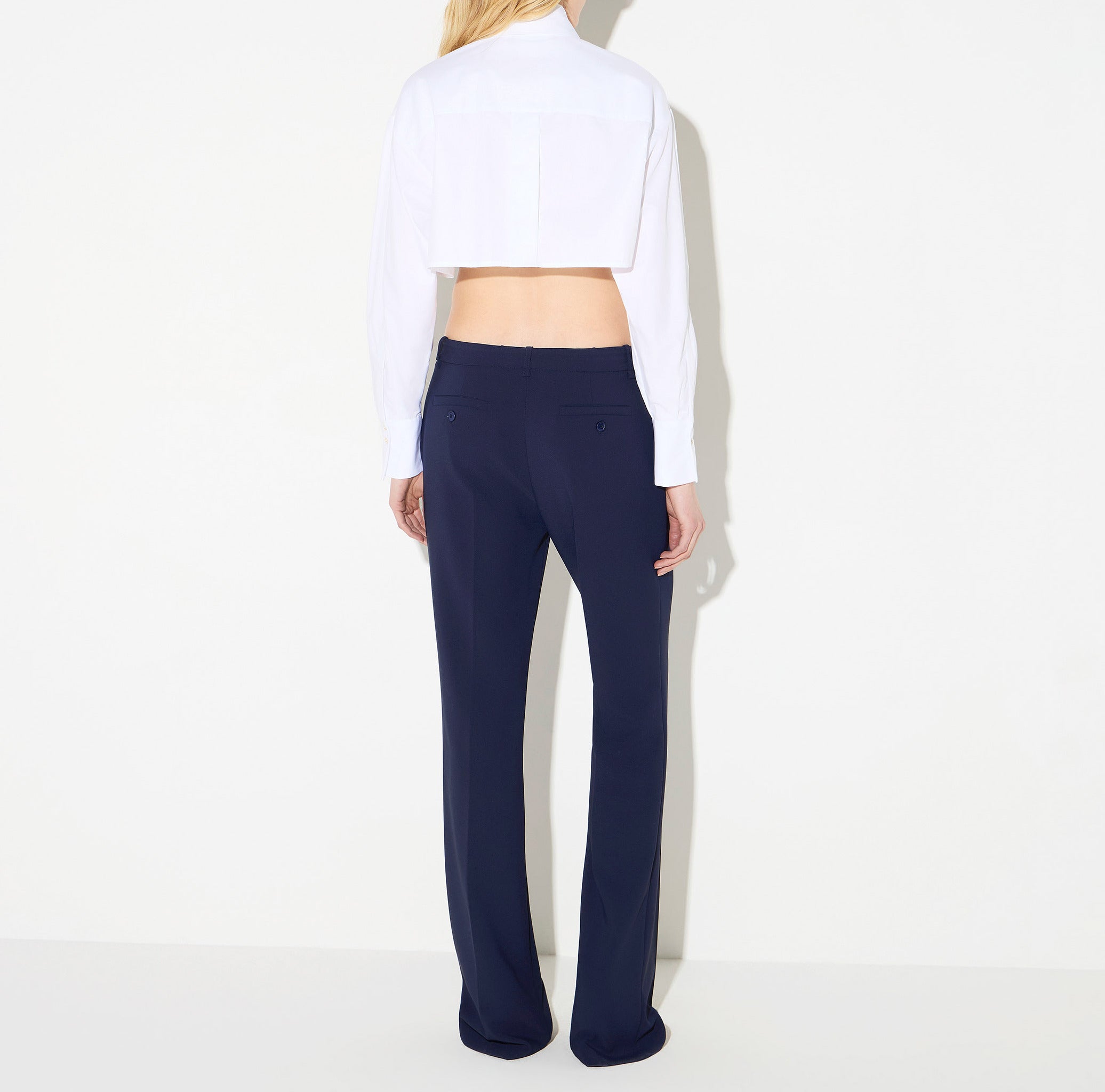 ELISABETTA FRANCHI Camicia Cropped Cotone Gemelli-Bianco