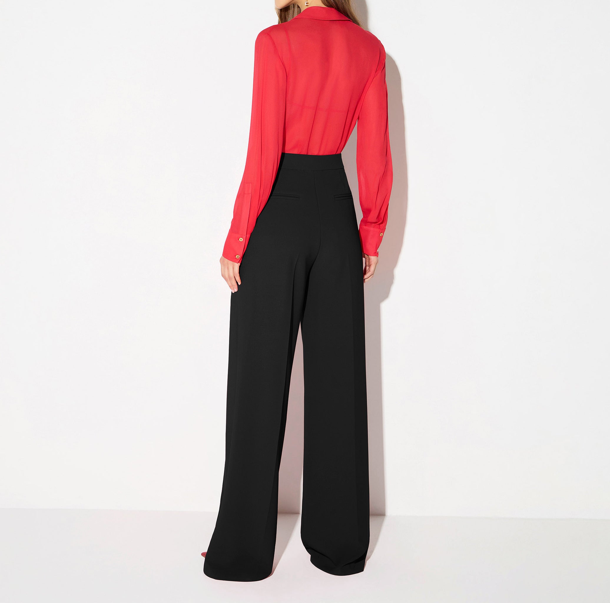 ELISABETTA FRANCHI CAMICIA A BODY Georgette Catena-Red Passion