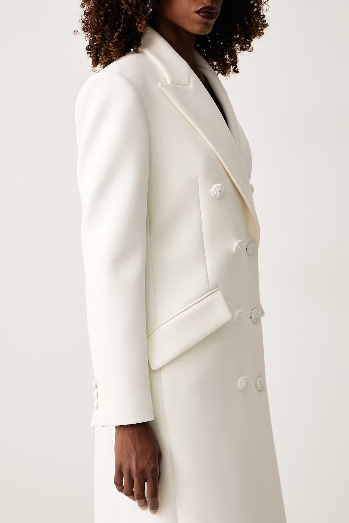 ELISABETTA FRANCHI Cappotto doppio crêpe-Avorio