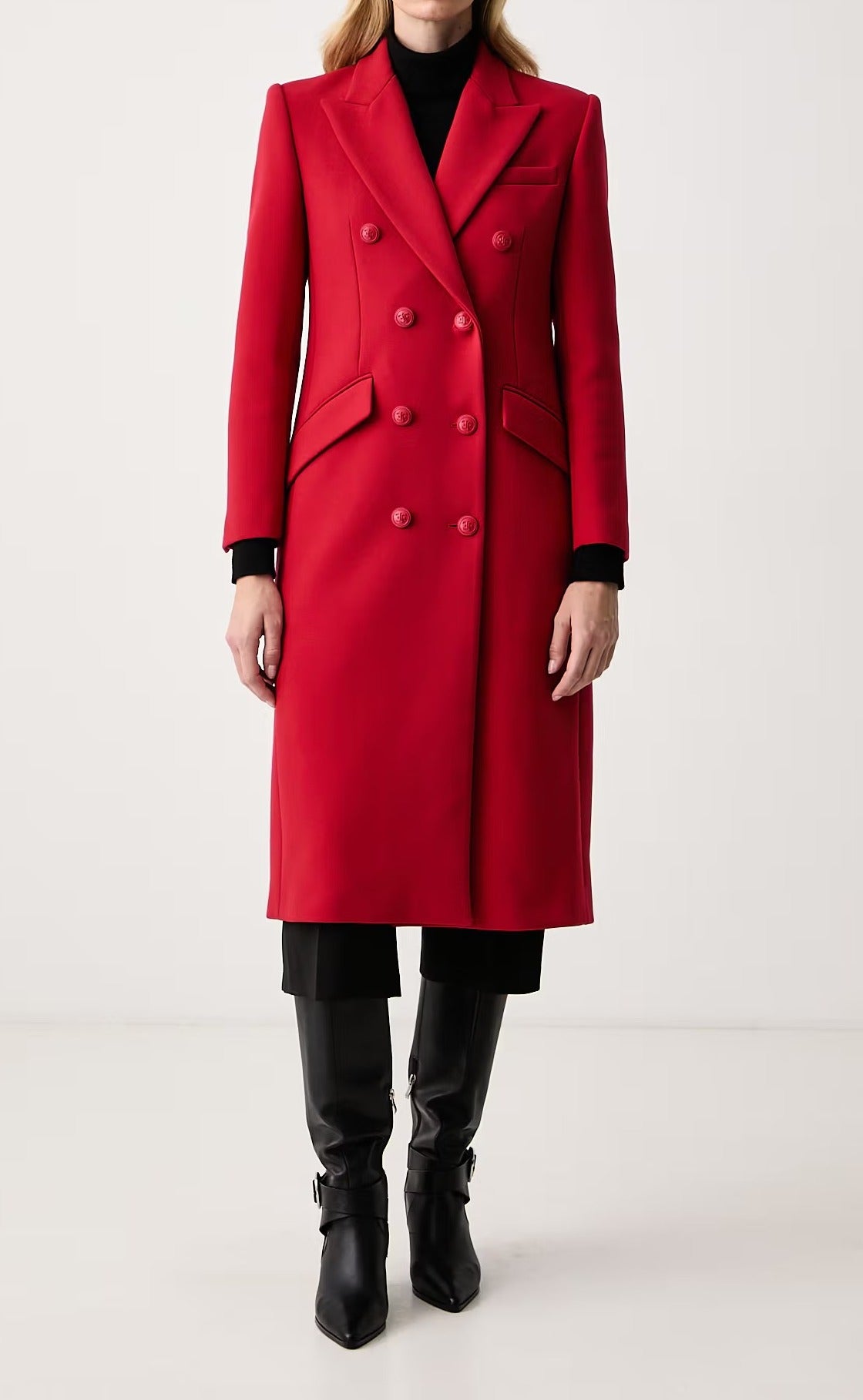 ELISABETTA FRANCHI Cappotto doppio crêpe-Red Passion
