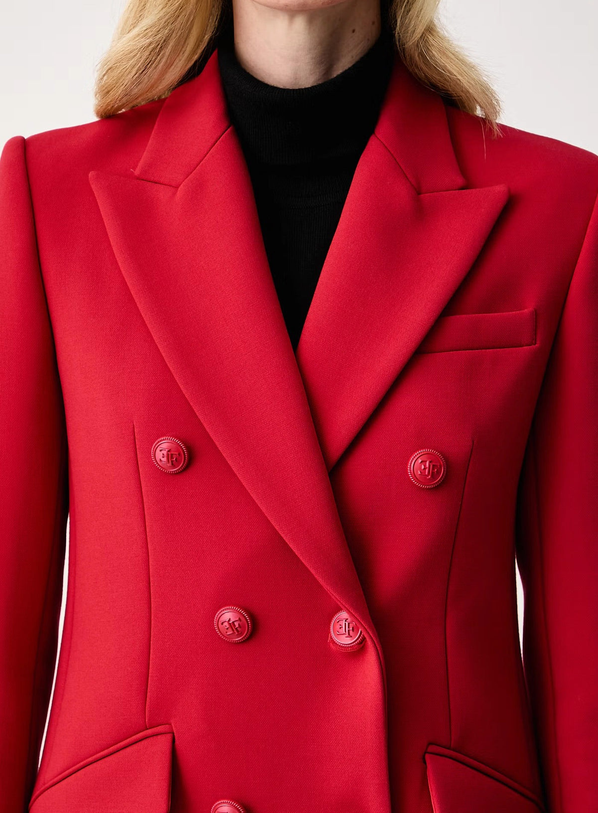 ELISABETTA FRANCHI Cappotto doppio crêpe-Red Passion