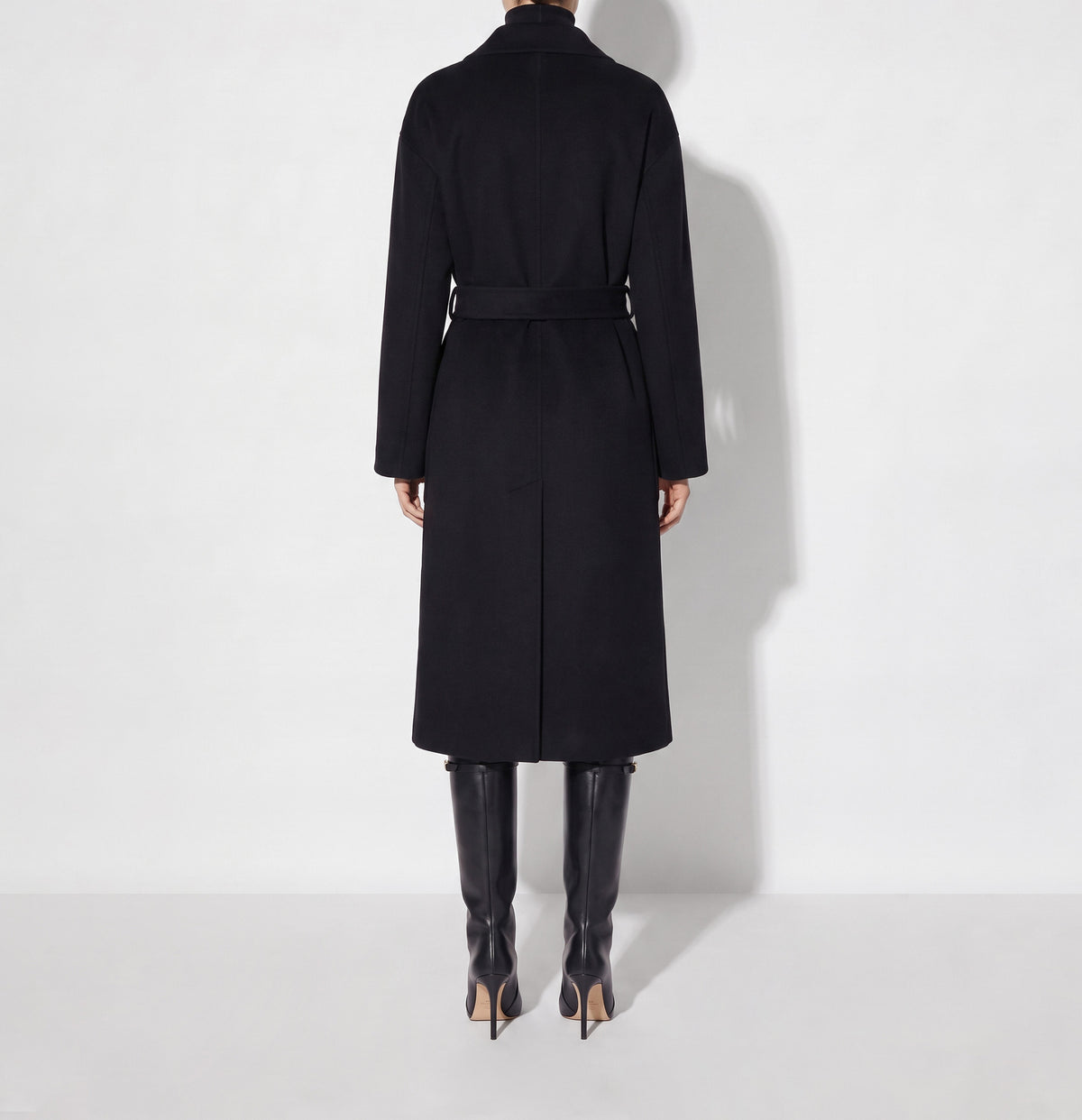 ELISABETTA FRANCHI Cappotto Panno double di Lana Vestaglia-Nero