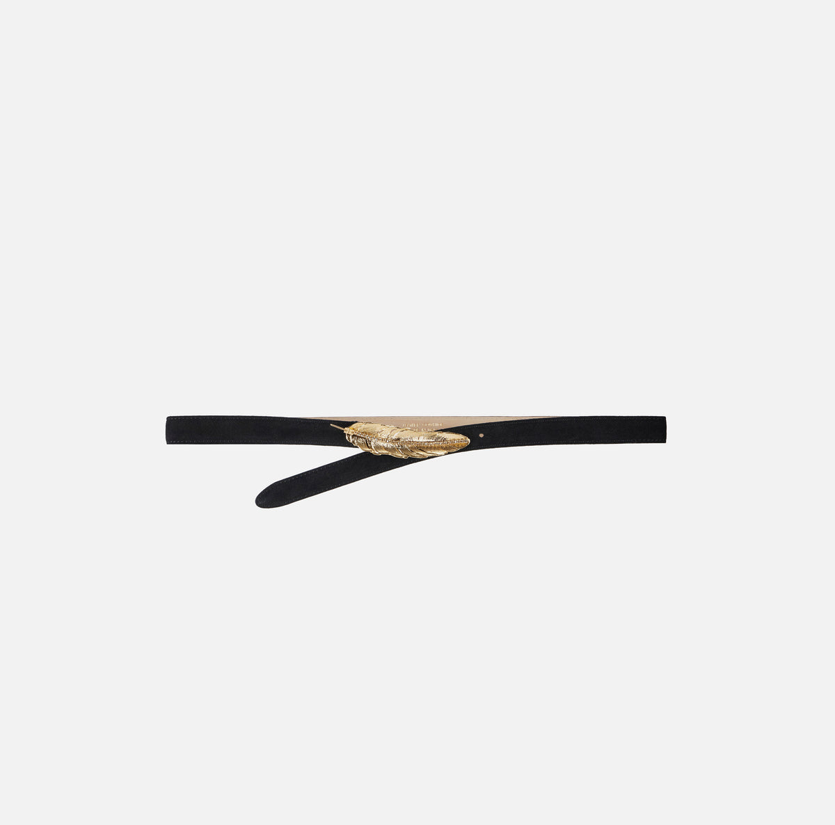 ELISABETTA FRANCHI Cintura Suede Piuma-Nero