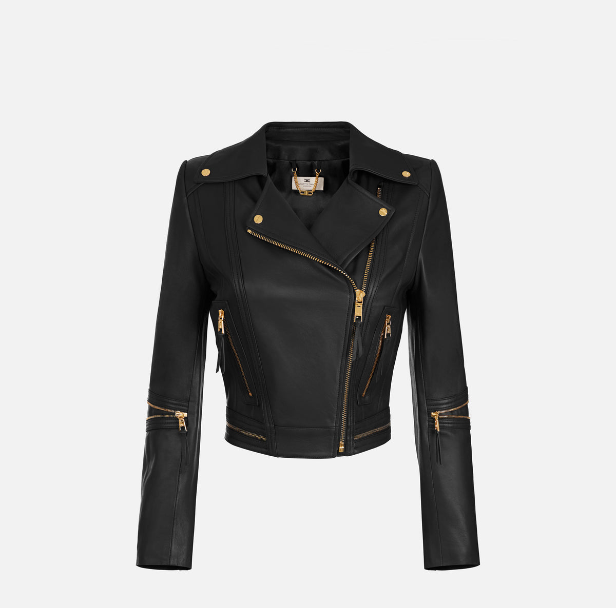 ELISABETTA FRANCHI Giacca Biker Pelle-Nero