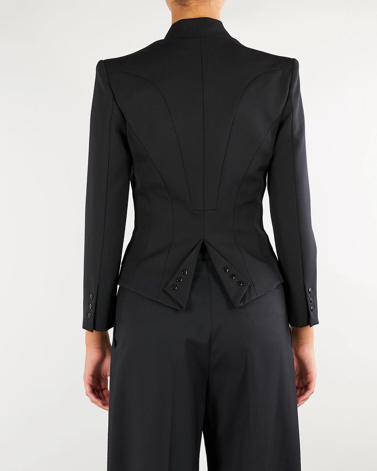 ELISABETTA FRANCHI Giacca Gabardina Colletto Gioiello-Nero