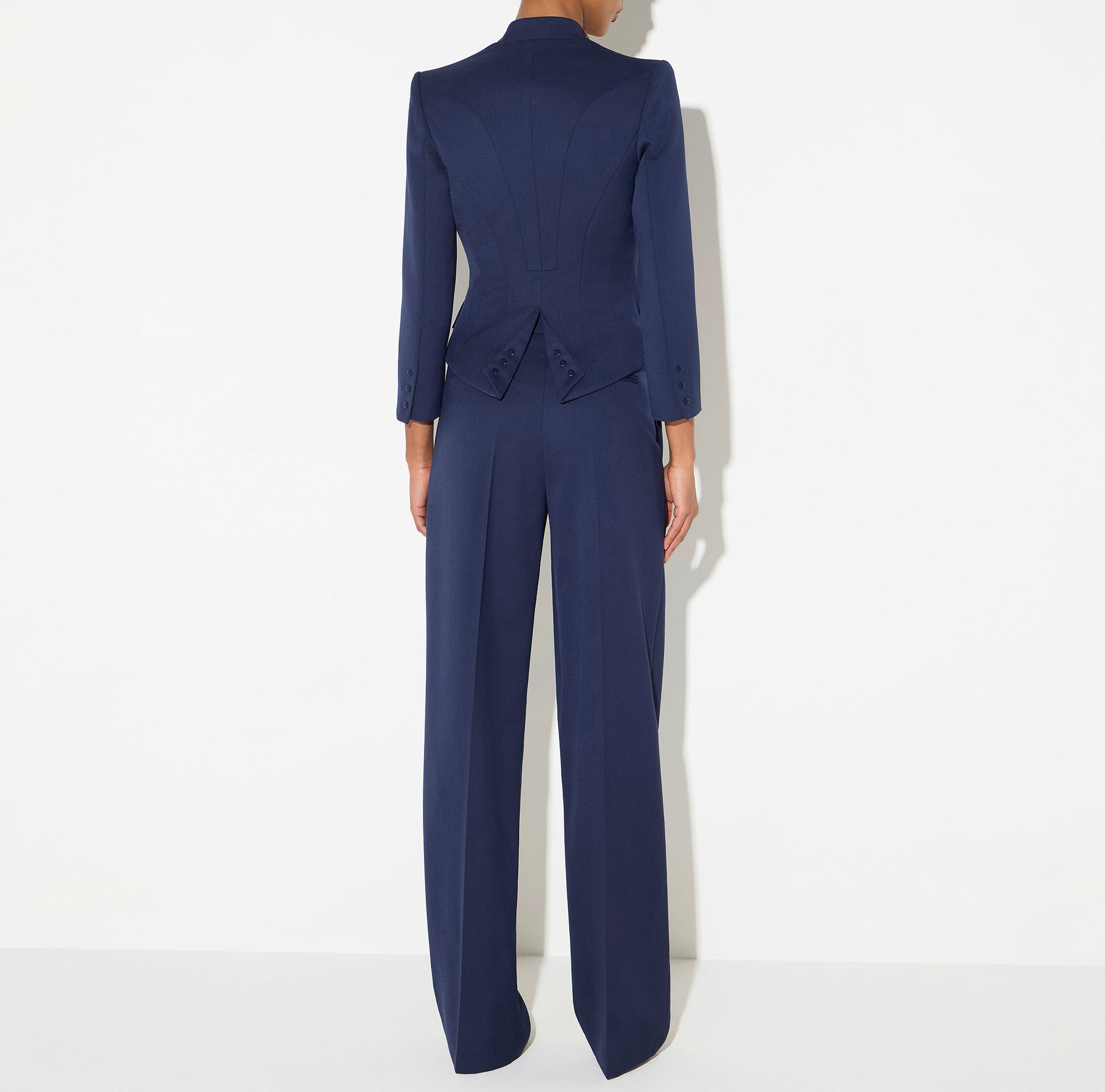 ELISABETTA FRANCHI Giacca Gabardina Colletto Gioiello-Navy