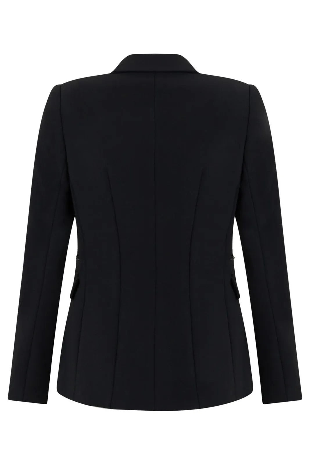 ELISABETTA FRANCHI Giacca Doppio Crêpe Morsetti Logo-Nero