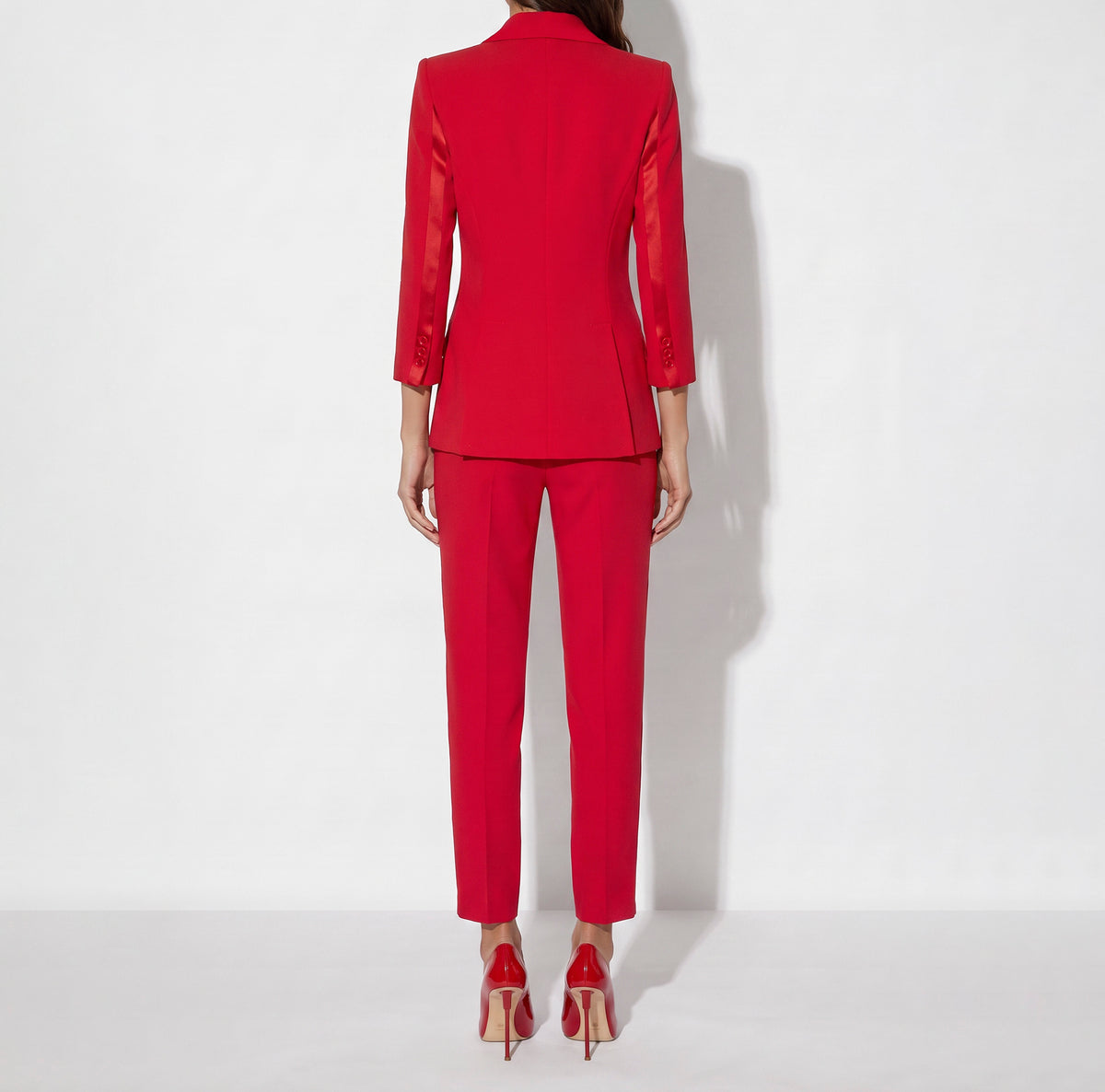 ELISABETTA FRANCHI Giacca doppio crêpe Bande Raso Logo-Red Passion
