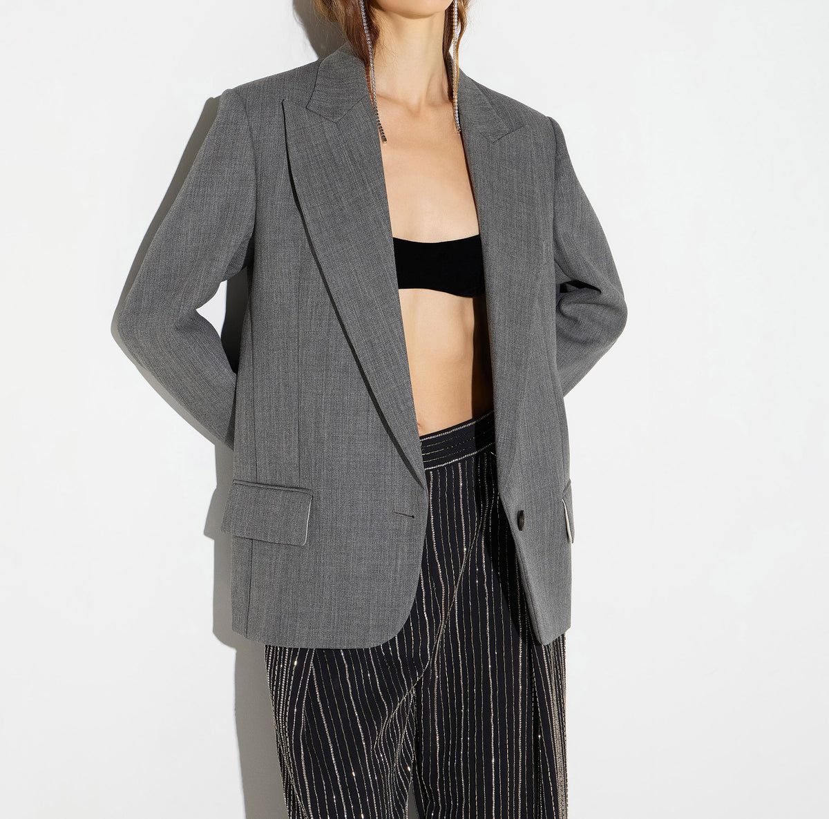 ELISABETTA FRANCHI Giacca Lana-Grigio Melange