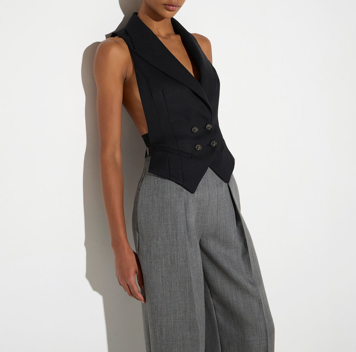 ELISABETTA FRANCHI Gilet Lana Stampa Lettering-Nero