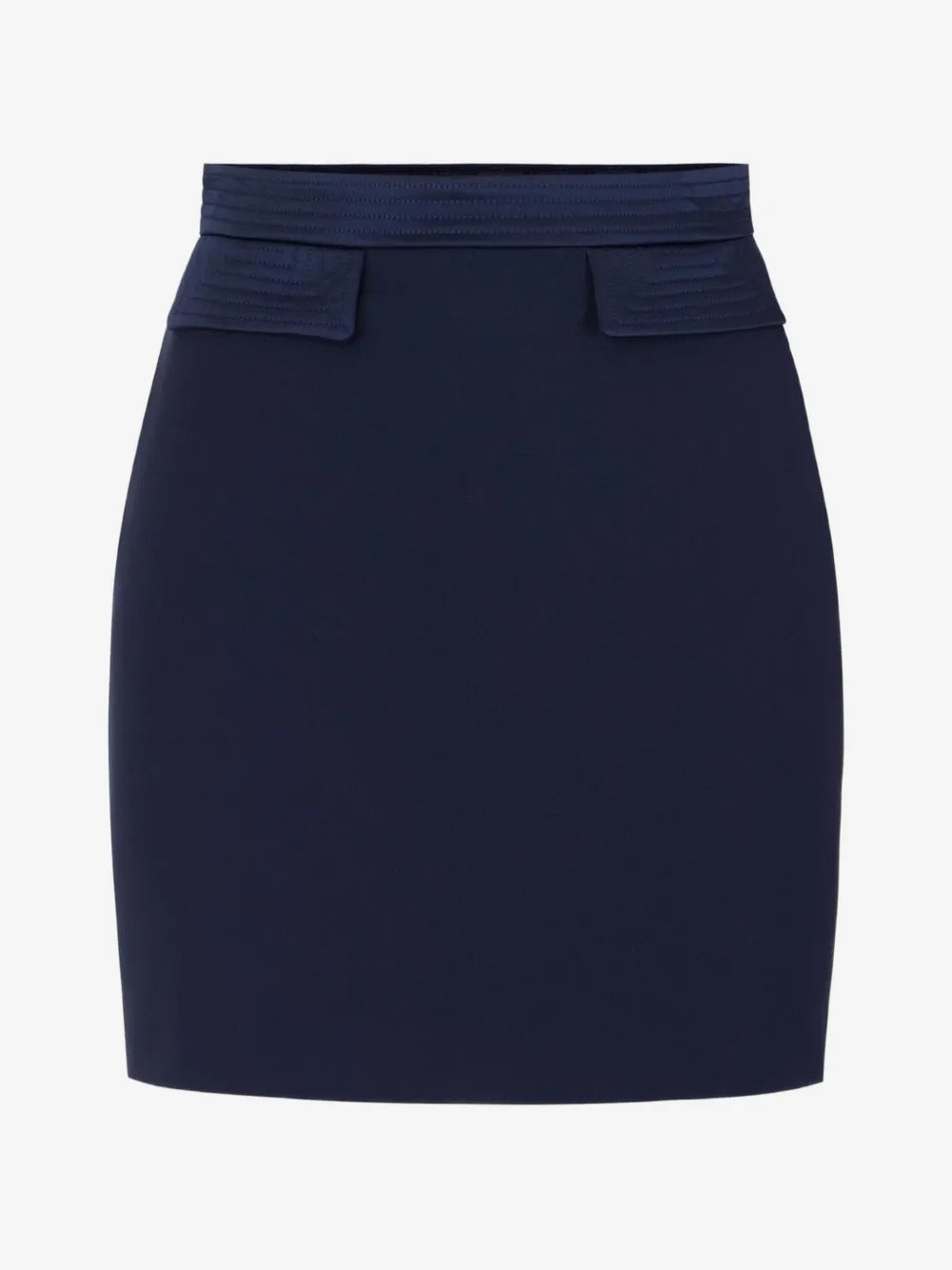 ELISABETTA FRANCHI Gonna Corta doppio crêpe Raso-Blu Notte
