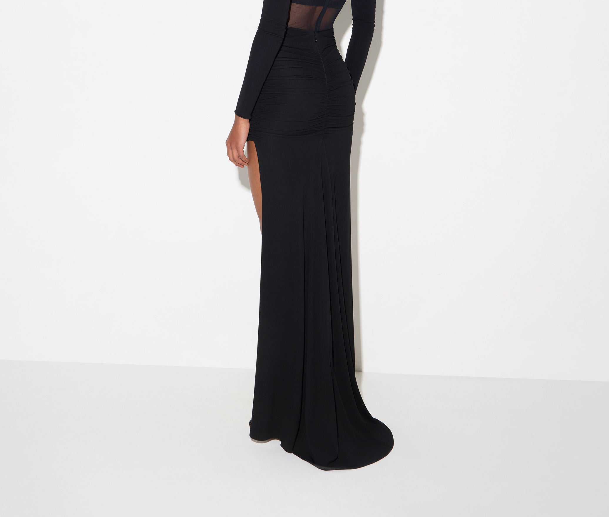 ELISABETTA FRANCHI Gonna jersey crêpe Placche Logo-Nero