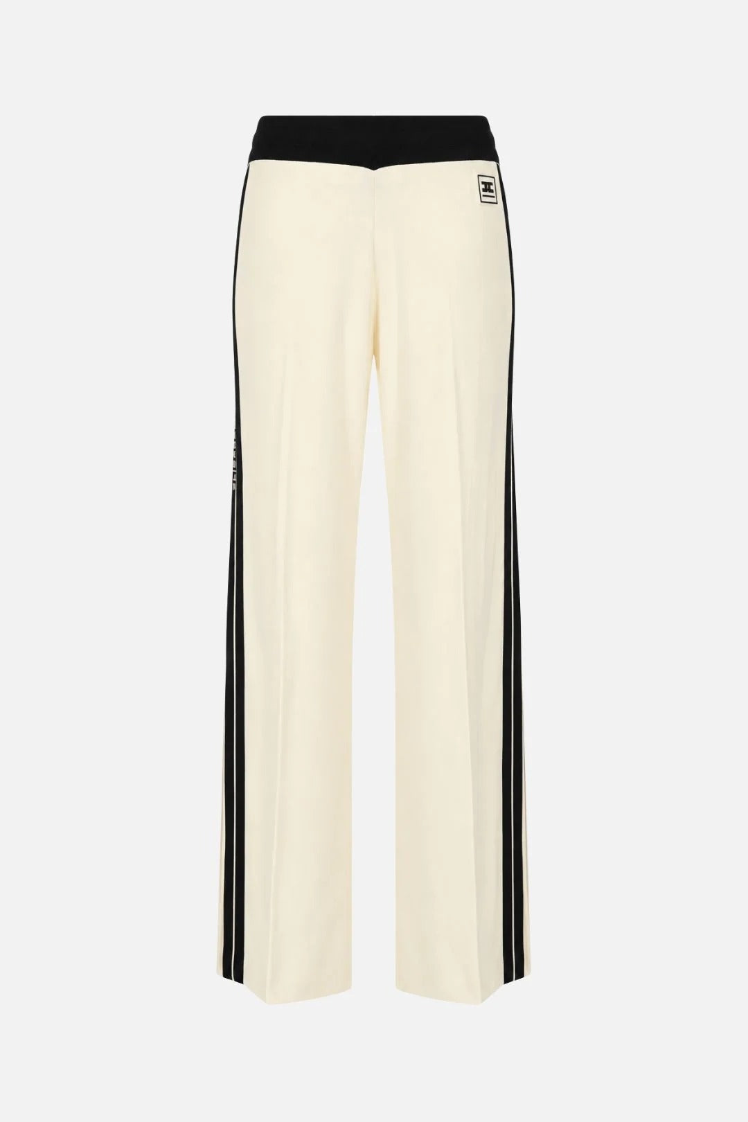 ELISABETTA FRANCHI Pantalone Maglia Viscosa Bande-Burro/Nero