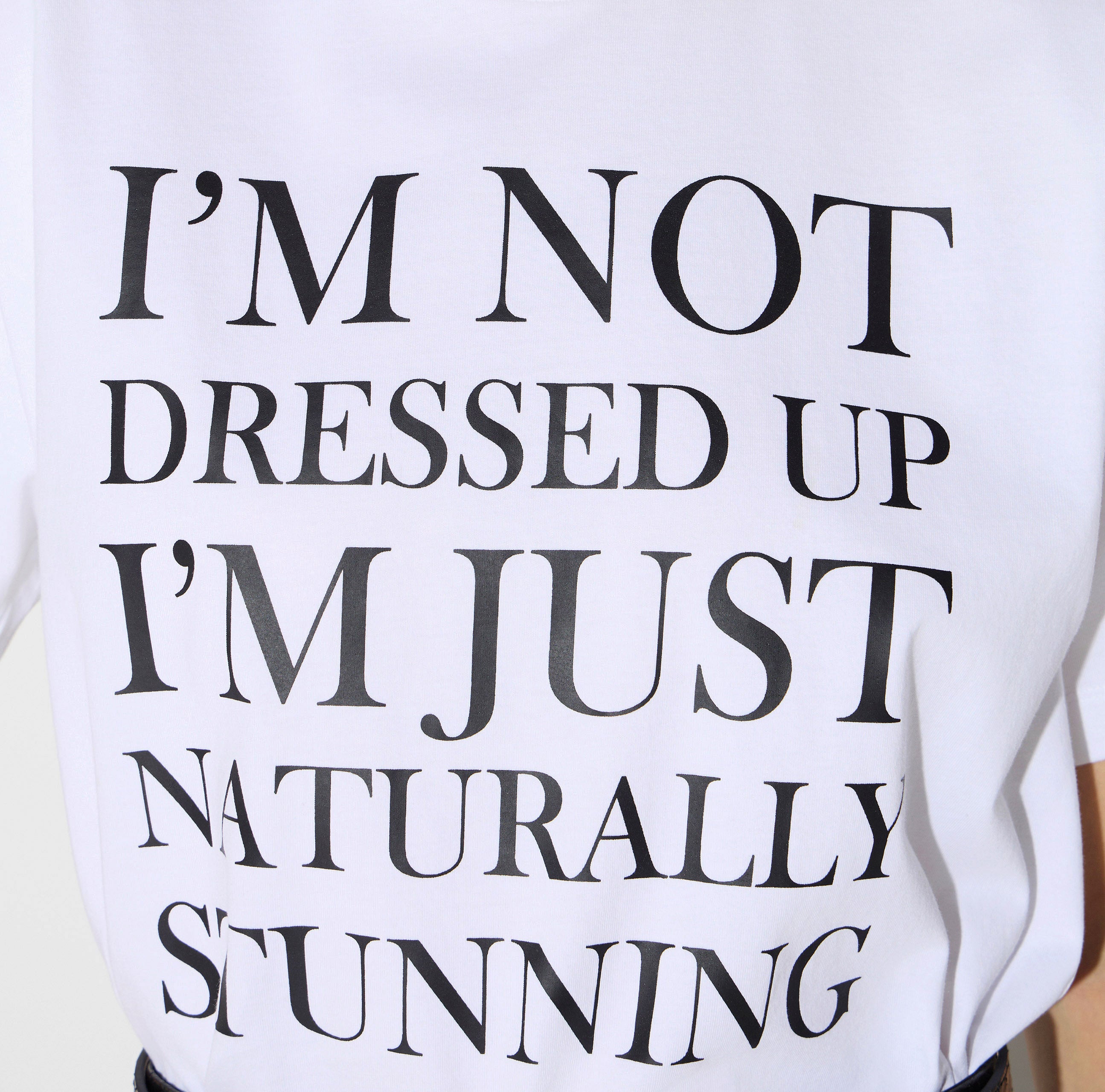ELISABETTA FRANCHI T-Shirt Jersey Cotone Stsmpa-Gesso