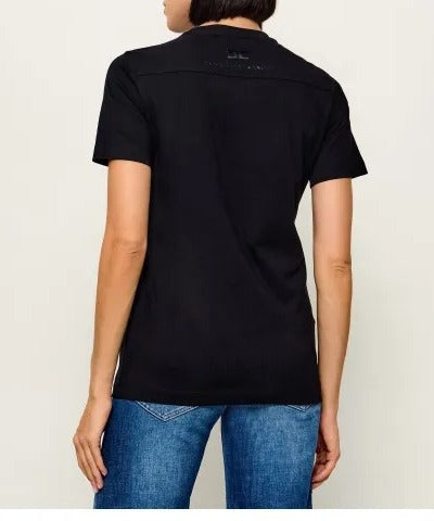 ELISABETTA FRANCHI T-Shirt Jersey Cotone Catene-Nero