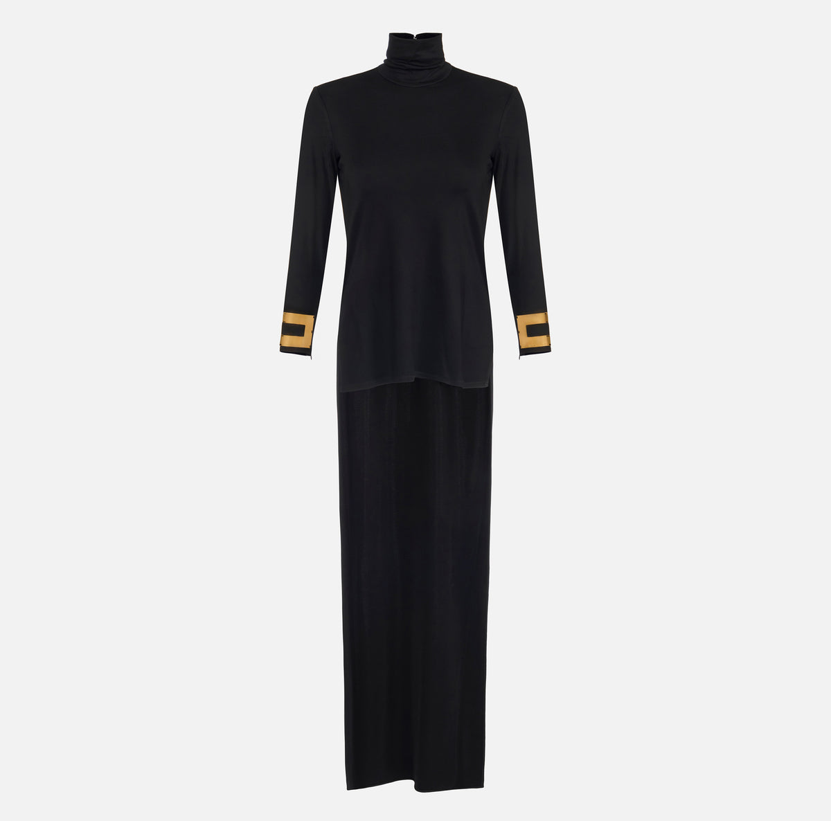ELISABETTA FRANCHI Maglia Jersey Lucido Taglio Asimmetrico-Nero