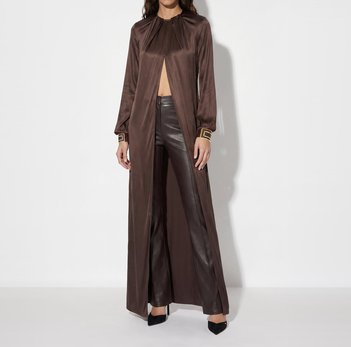 ELISABETTA FRANCHI Casacca Jersey Lucido-Dark Chocolate