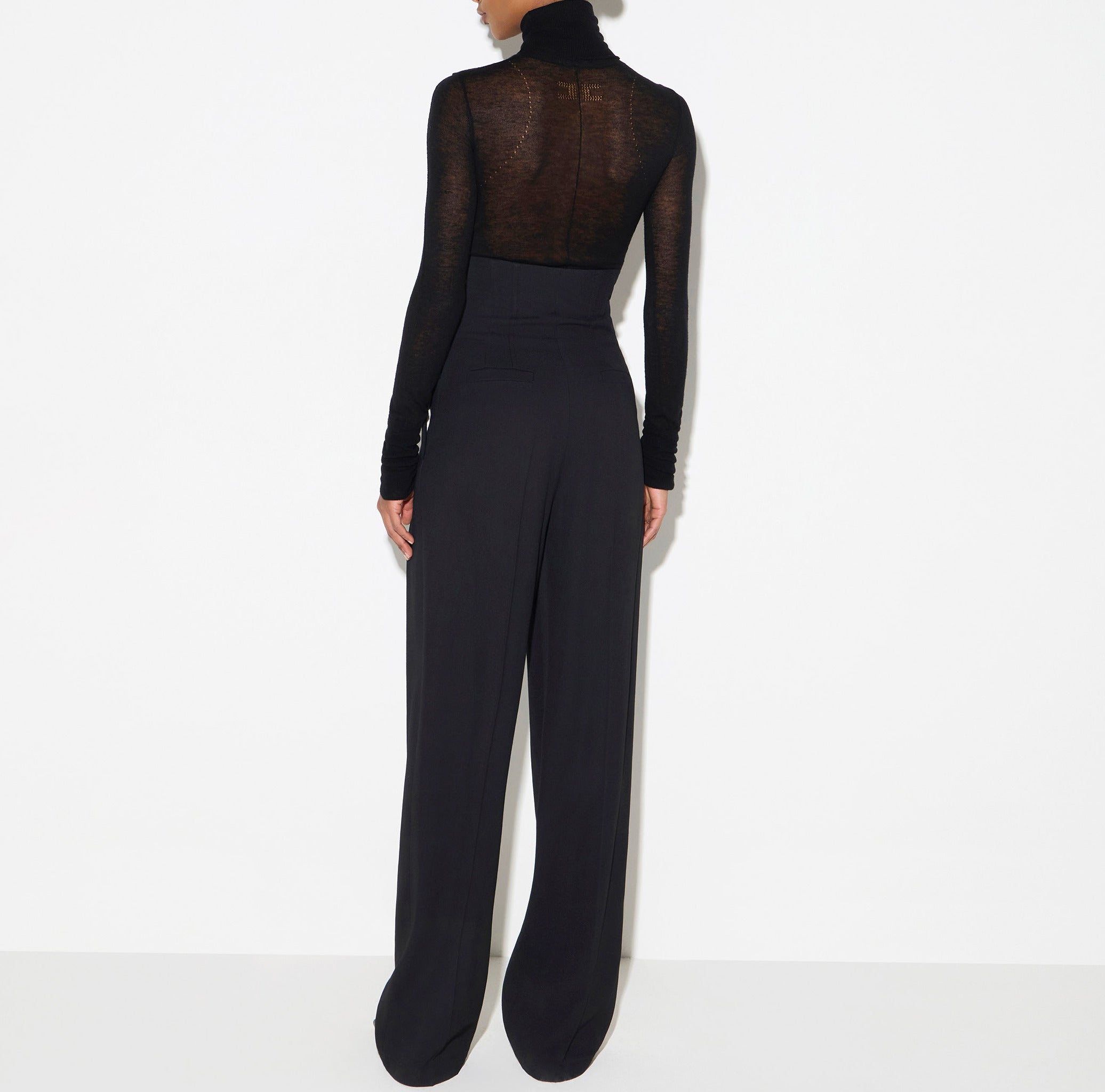 ELISABETTA FRANCHI Maglia Lana Nervature Traforature-Nero