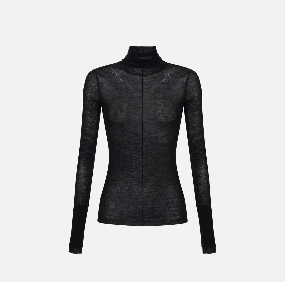 ELISABETTA FRANCHI Maglia Lana Nervature Traforature-Nero