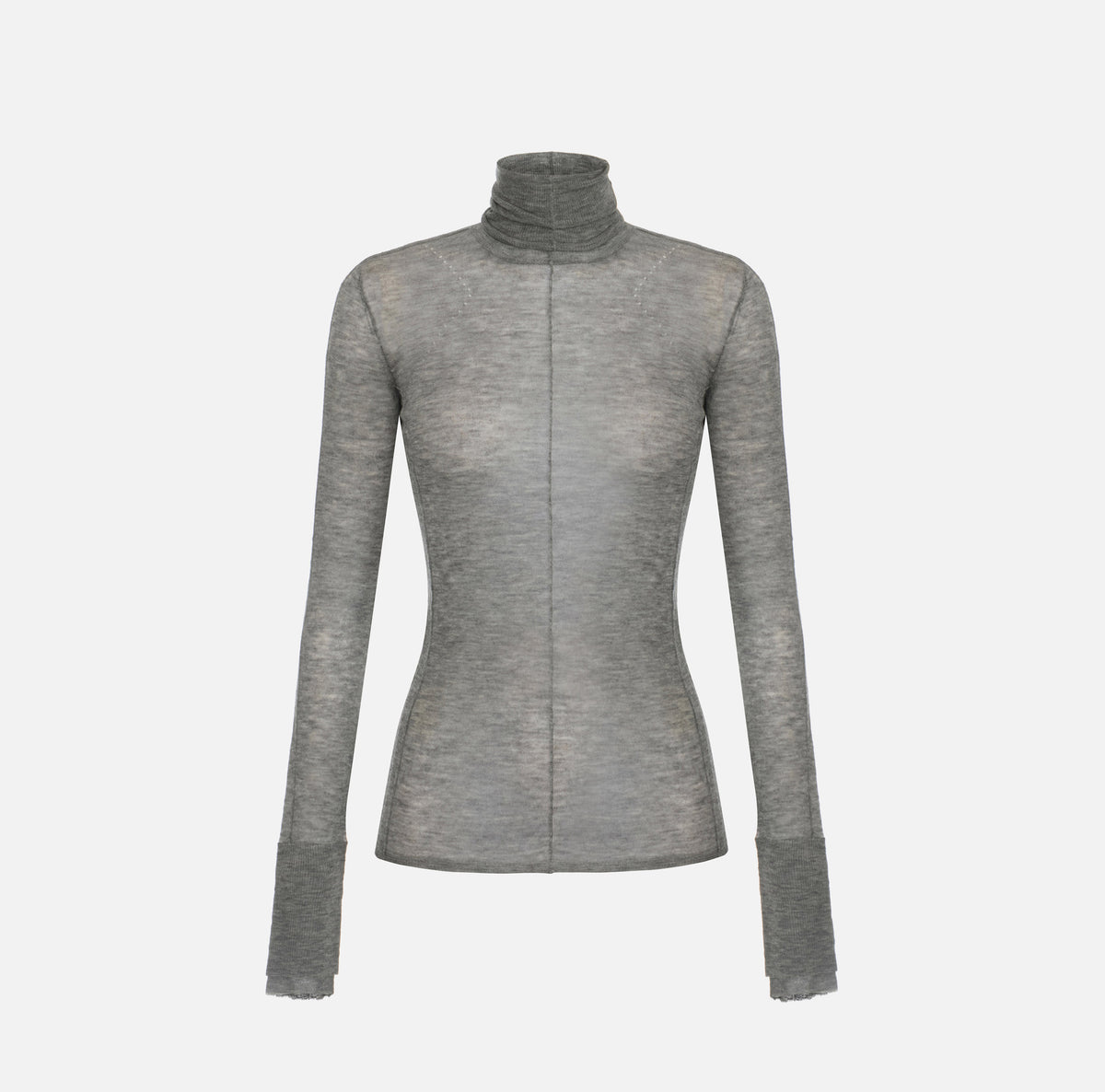 ELISABETTA FRANCHI Maglia Lana Nervature Traforature-Grigio Melange