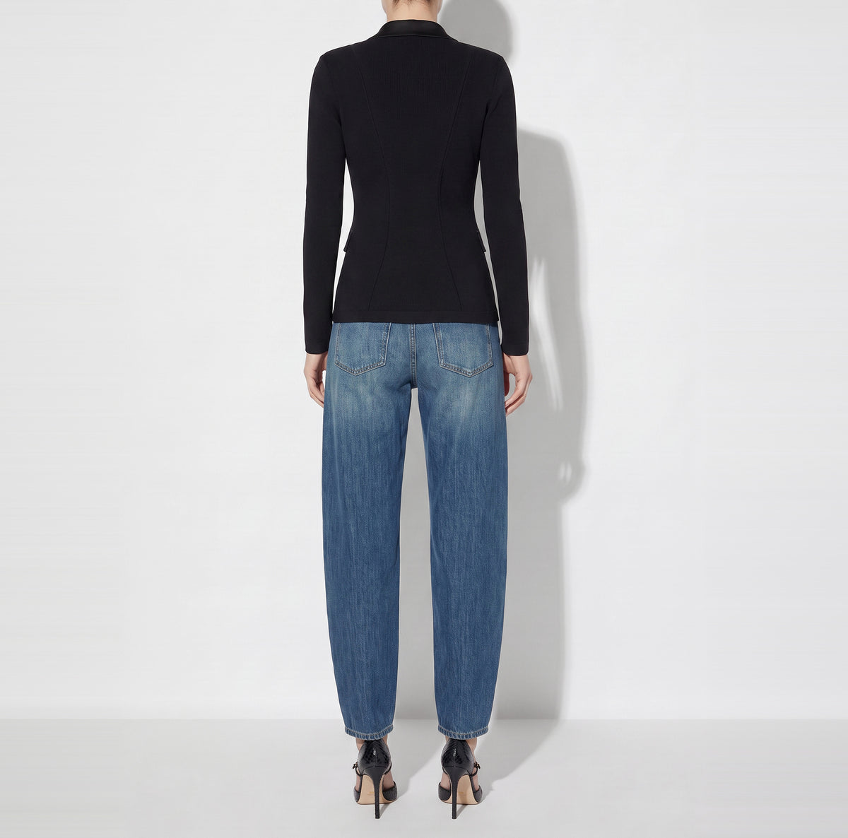 ELISABETTA FRANCHI Giacca Maglia e Viscosa-Nero