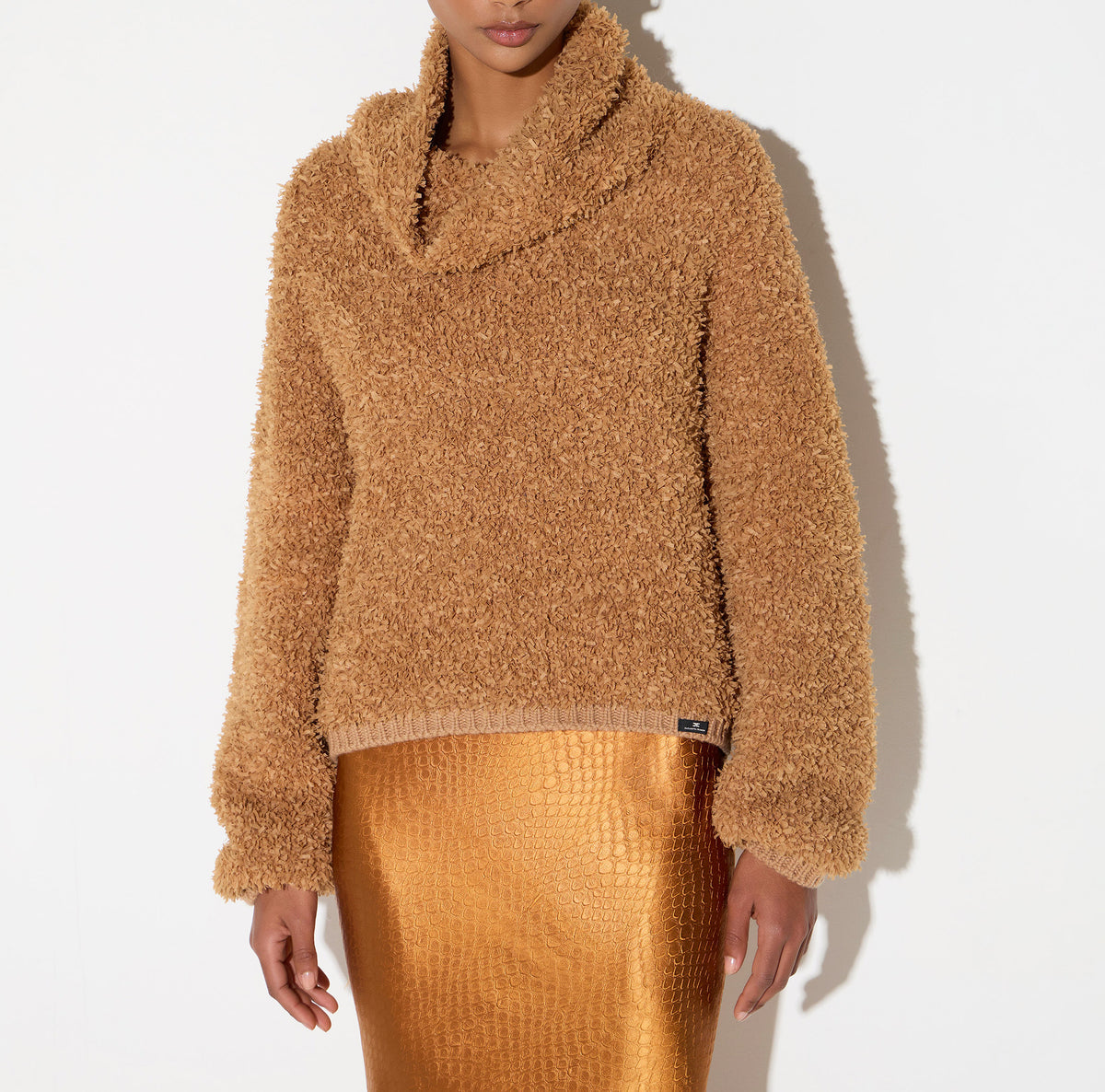 ELISABETTA FRANCHI Pullover Effetto Spugna-Daino