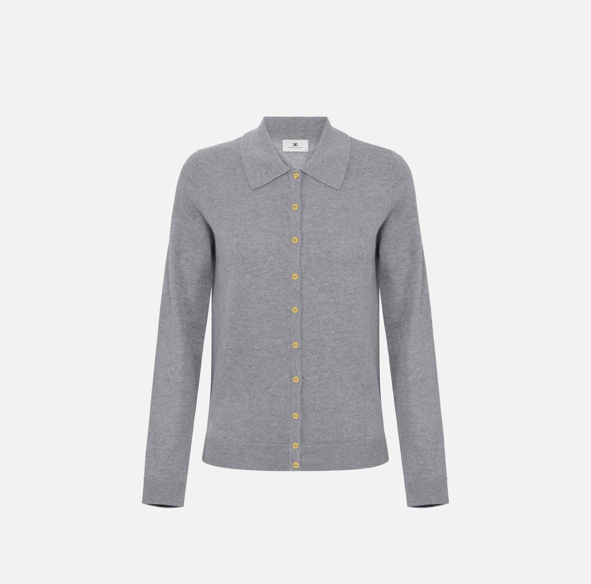 ELISABETTA FRANCHI Cardigan Maglia Lana Cashmere-Grigio