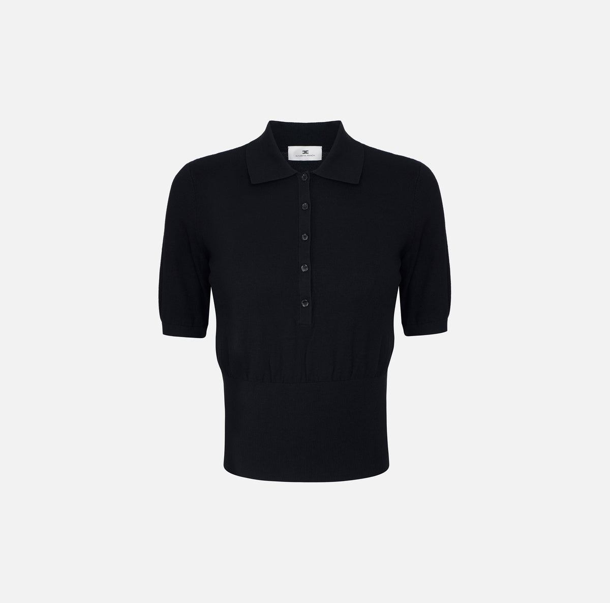 ELISABETTA FRANCHI Polo Maglia Viscosa-Nero