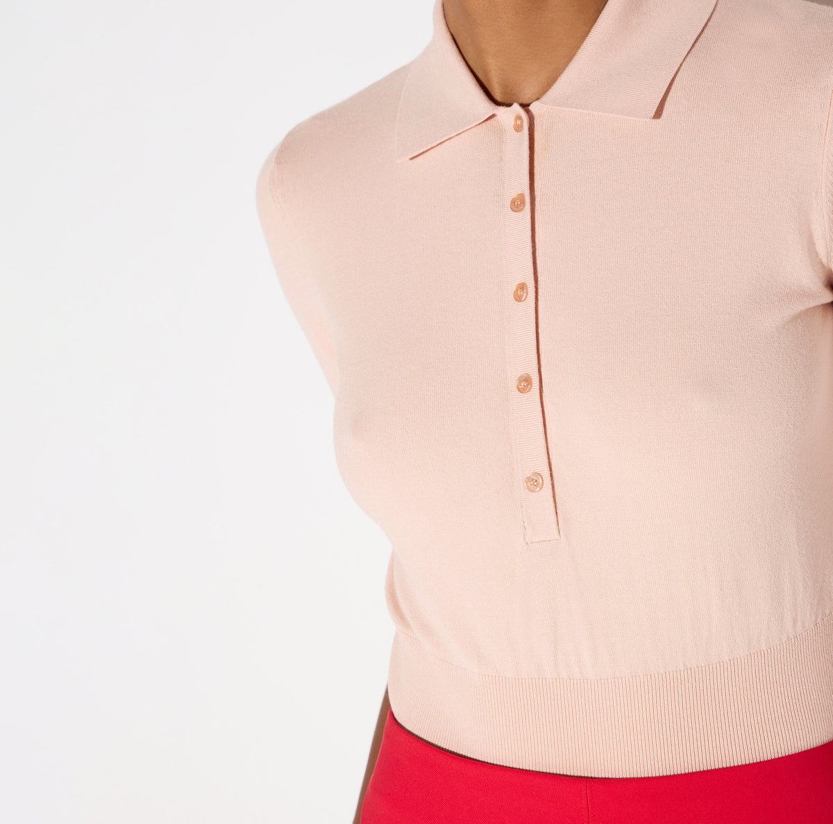 ELISABETTA FRANCHI Polo Maglia Viscosa-Nude