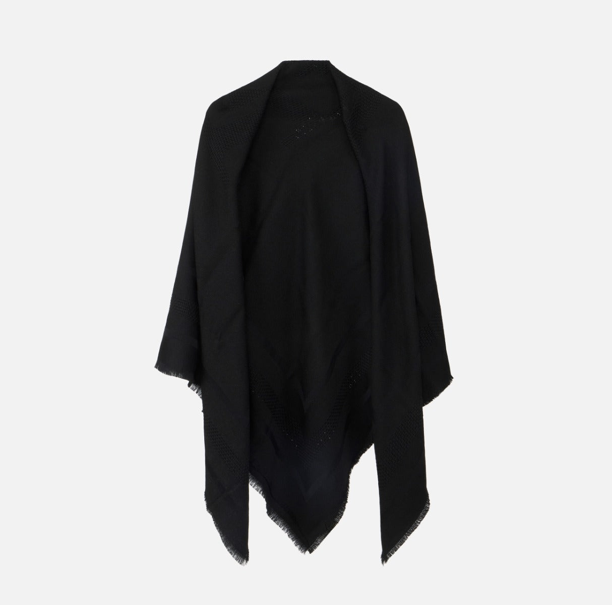 ELISABETTA FRANCHI Mantella Lana Logo-Nero