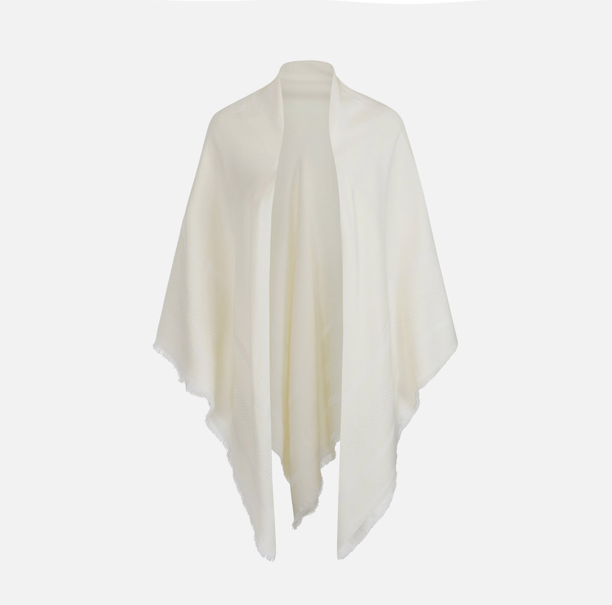 ELISABETTA FRANCHI Mantella Lana Logo-Avorio