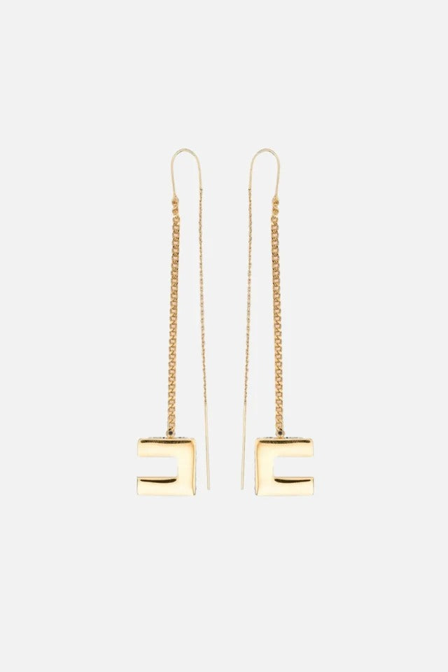 ELISABETTA FRANCHI ORECCHINI Passafilo Logo-Oro Giallo