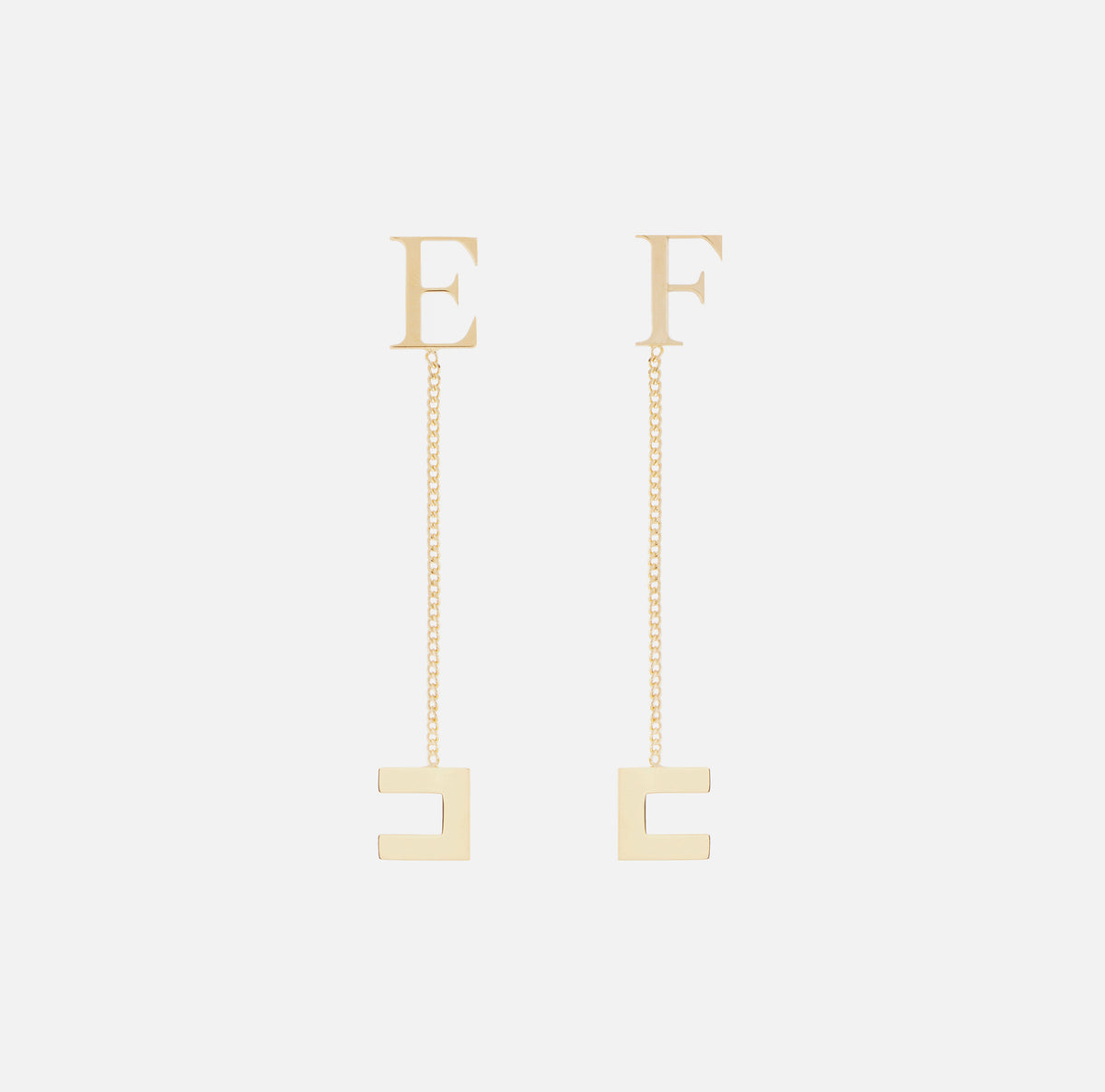 ELISABETTA FRANCHI Orecchini Catena Doppio Logo-Oro Giallo