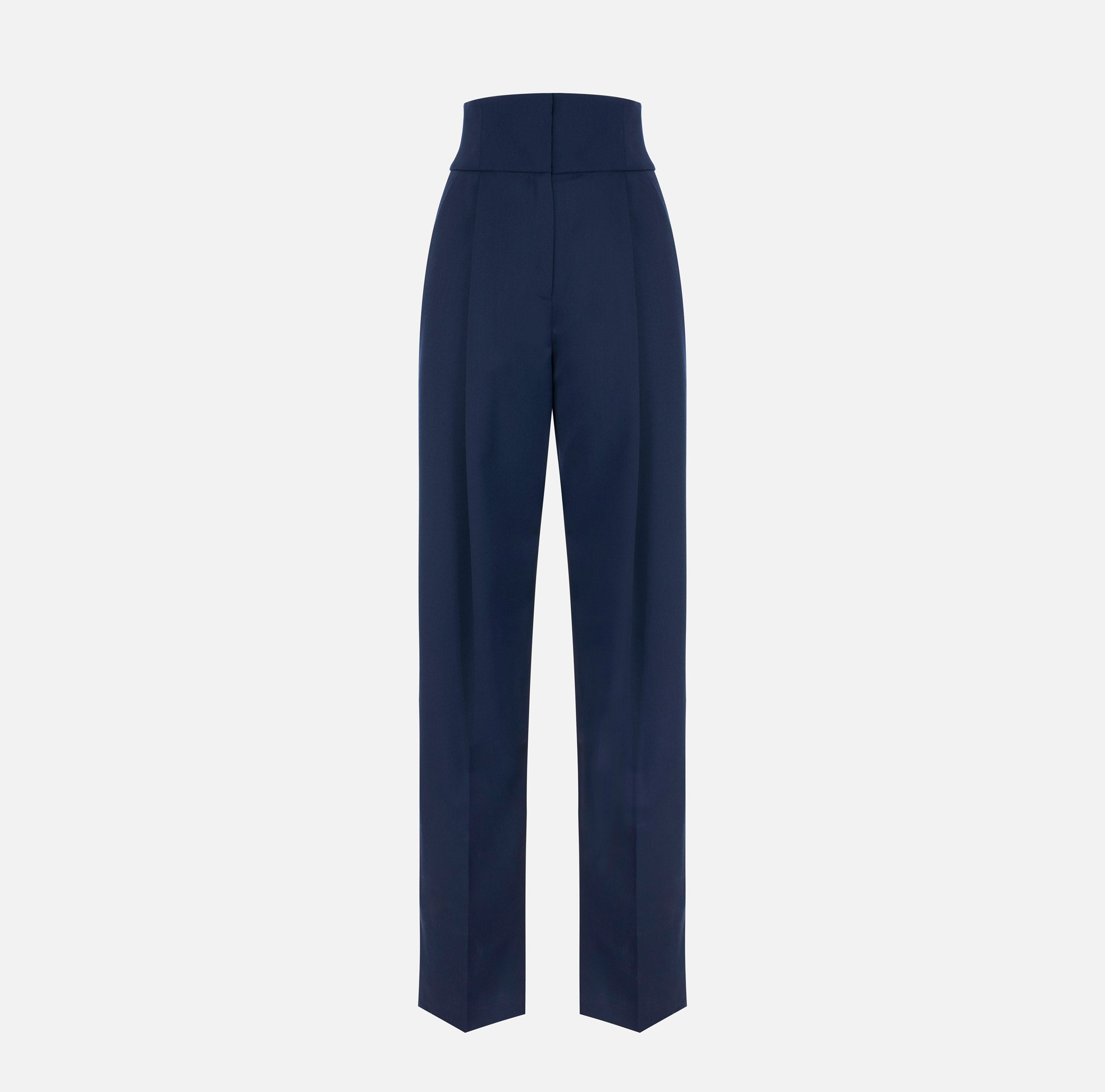 ELISABETTA FRANCHI Pantalone Palazzo Gabardina-Navy