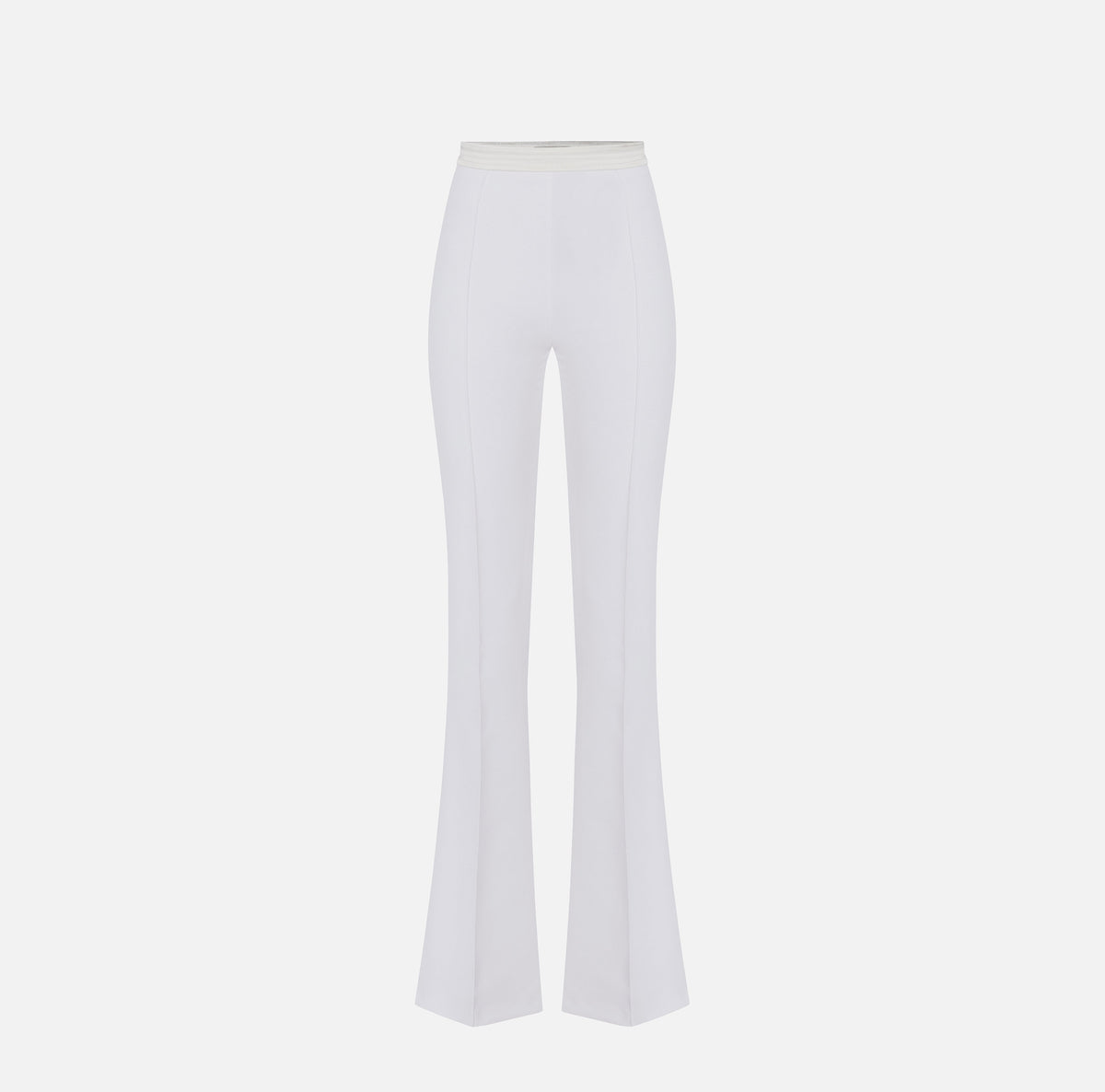 ELISABETTA FRANCHI PANTALONE doppio crêpe Raso-Avorio