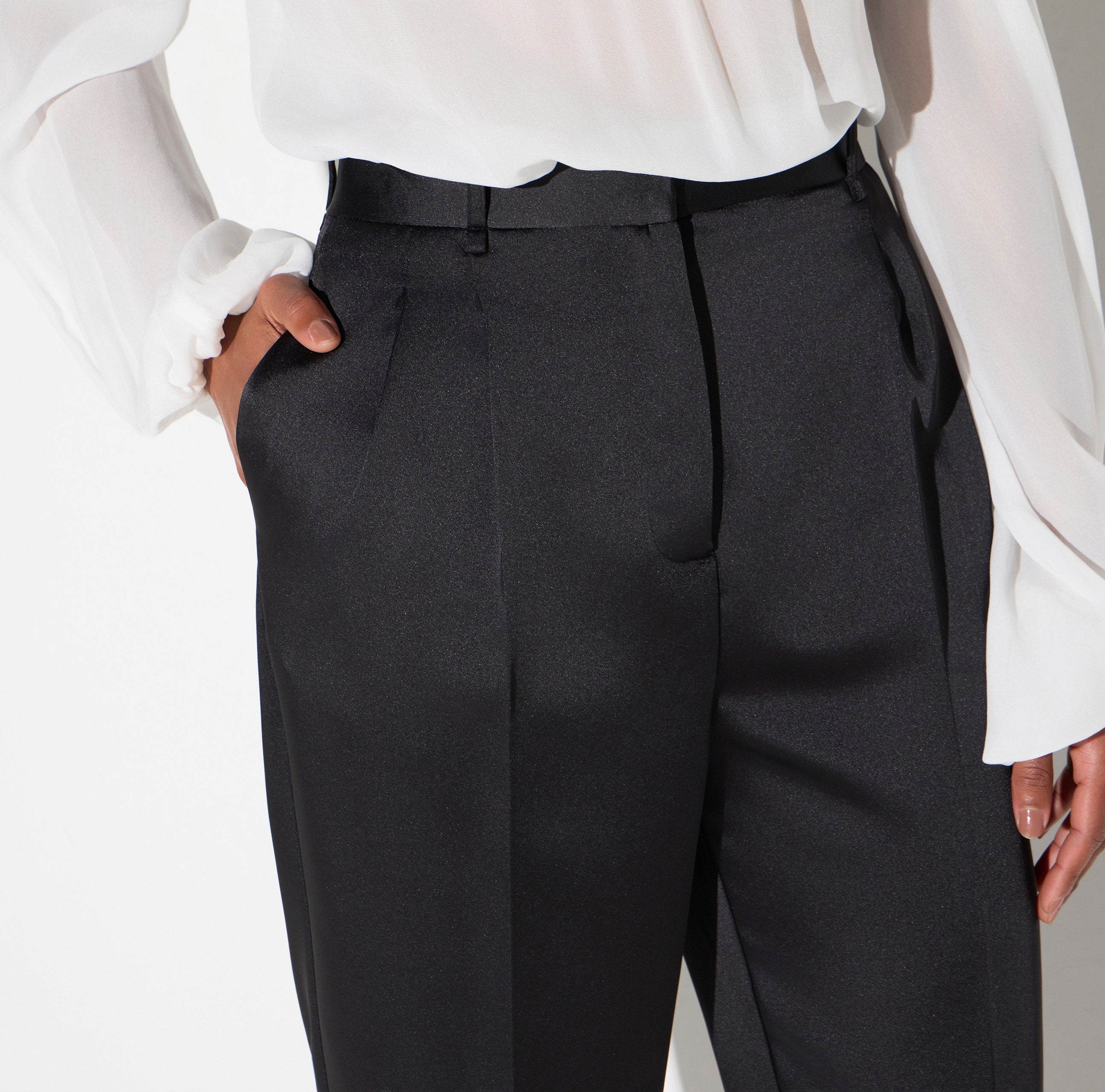 ELISABETTA FRANCHI Pantalone Raso Stretch-Nero