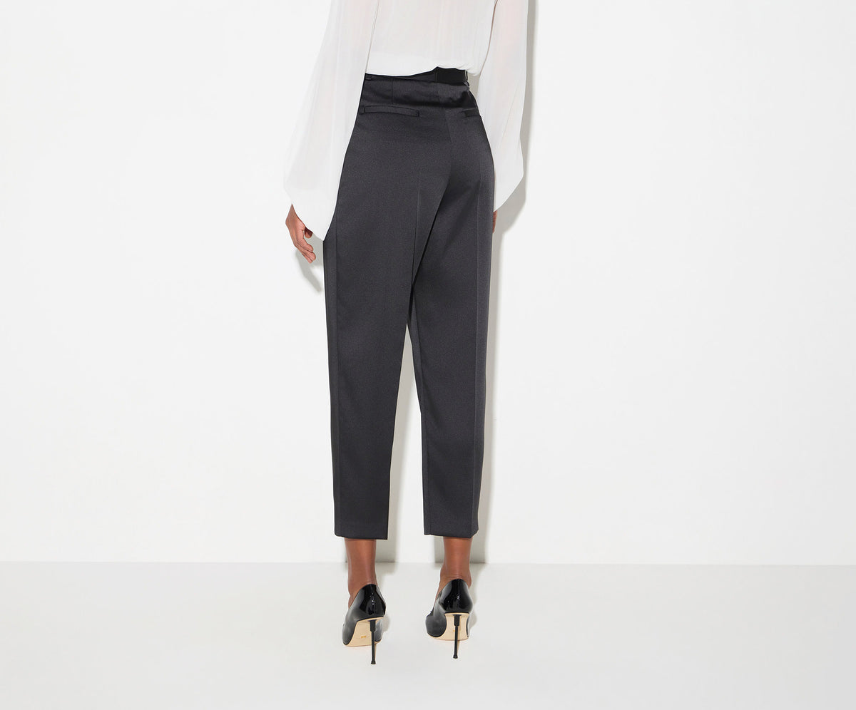 ELISABETTA FRANCHI Pantalone Raso Stretch-Nero