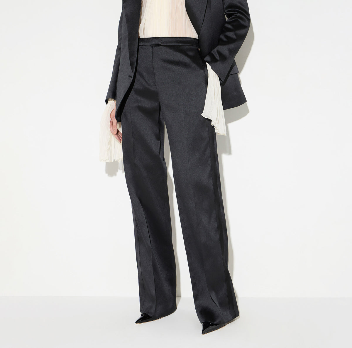 ELISABETTA FRANCHI PANTALONE Gazar Raso-Nero