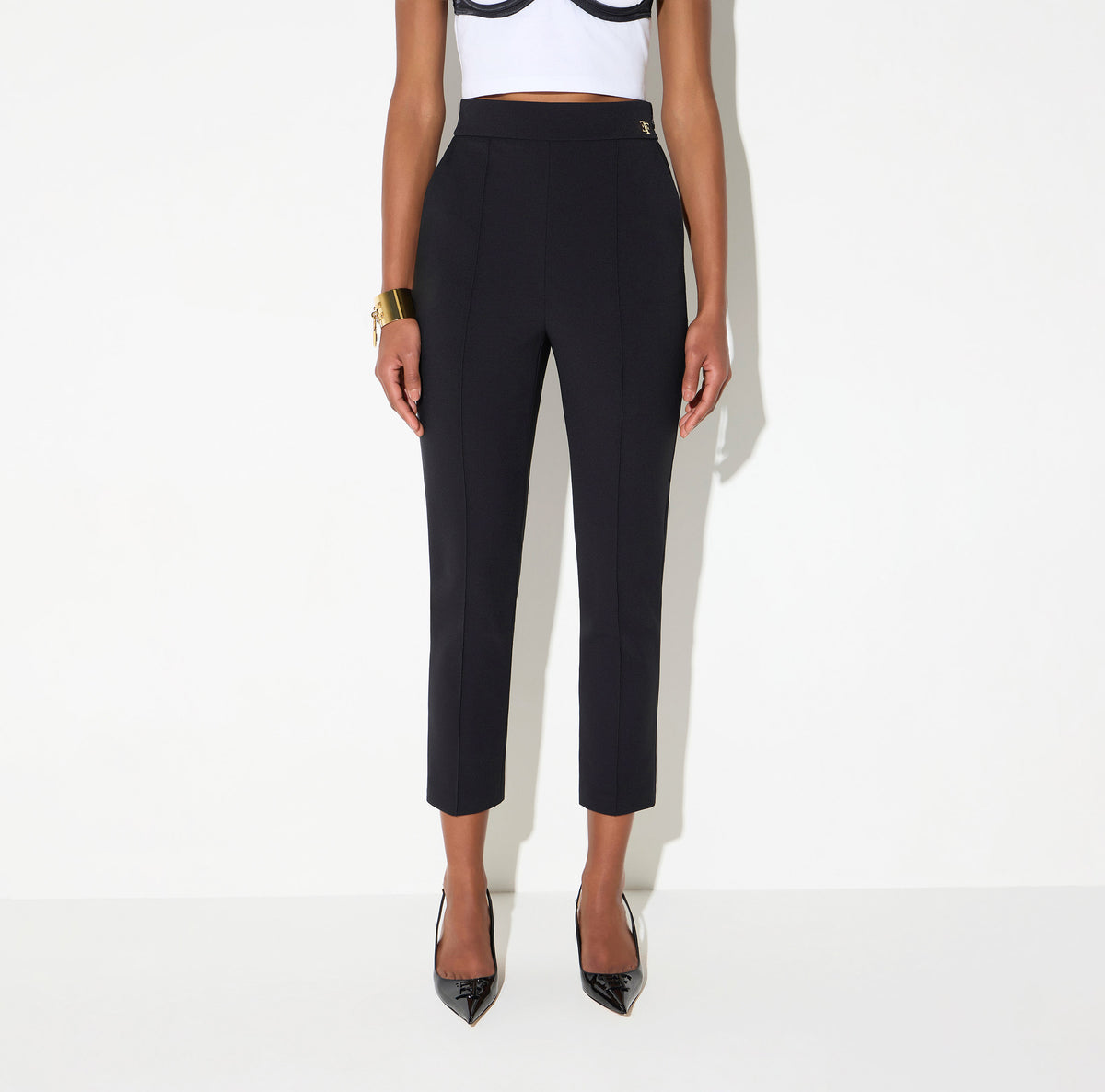 ELISABETTA FRANCHI PANTALONE Tessuto Tecnico-Nero