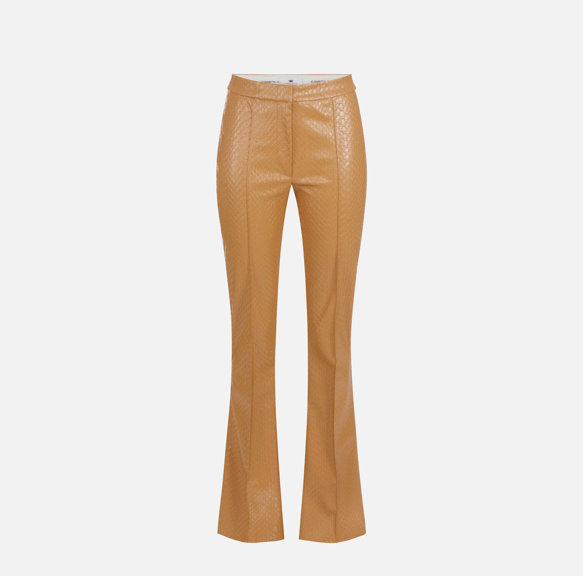 ELISABETTA FRANCHI Pantalone Ecopelle Trama Snake-Daino