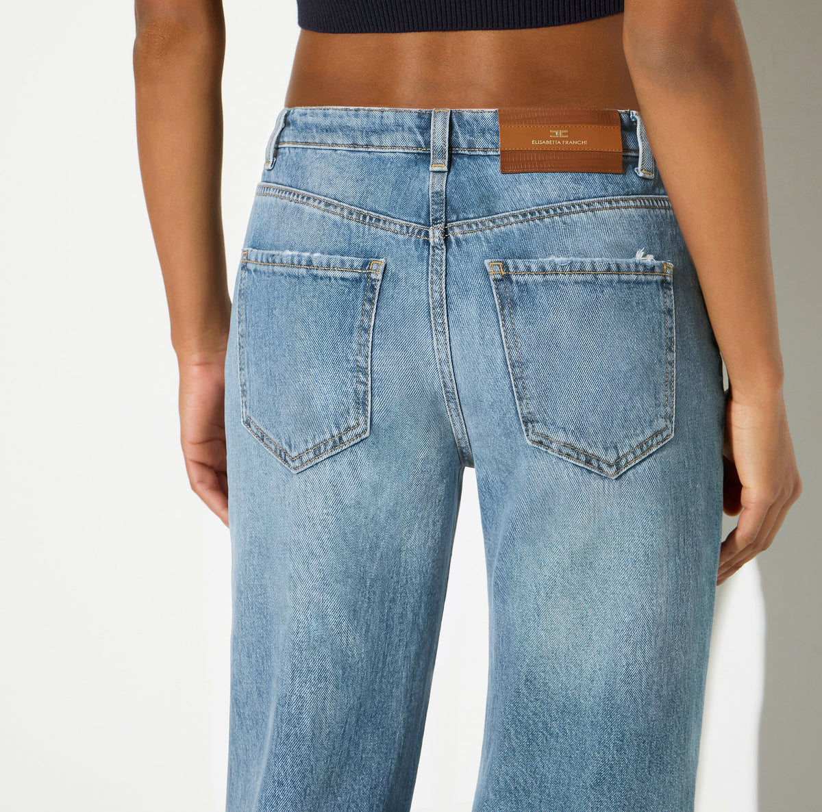 ELISABETTA FRANCHI Jeans Boyfriend Lucchetto-Blue Vintage