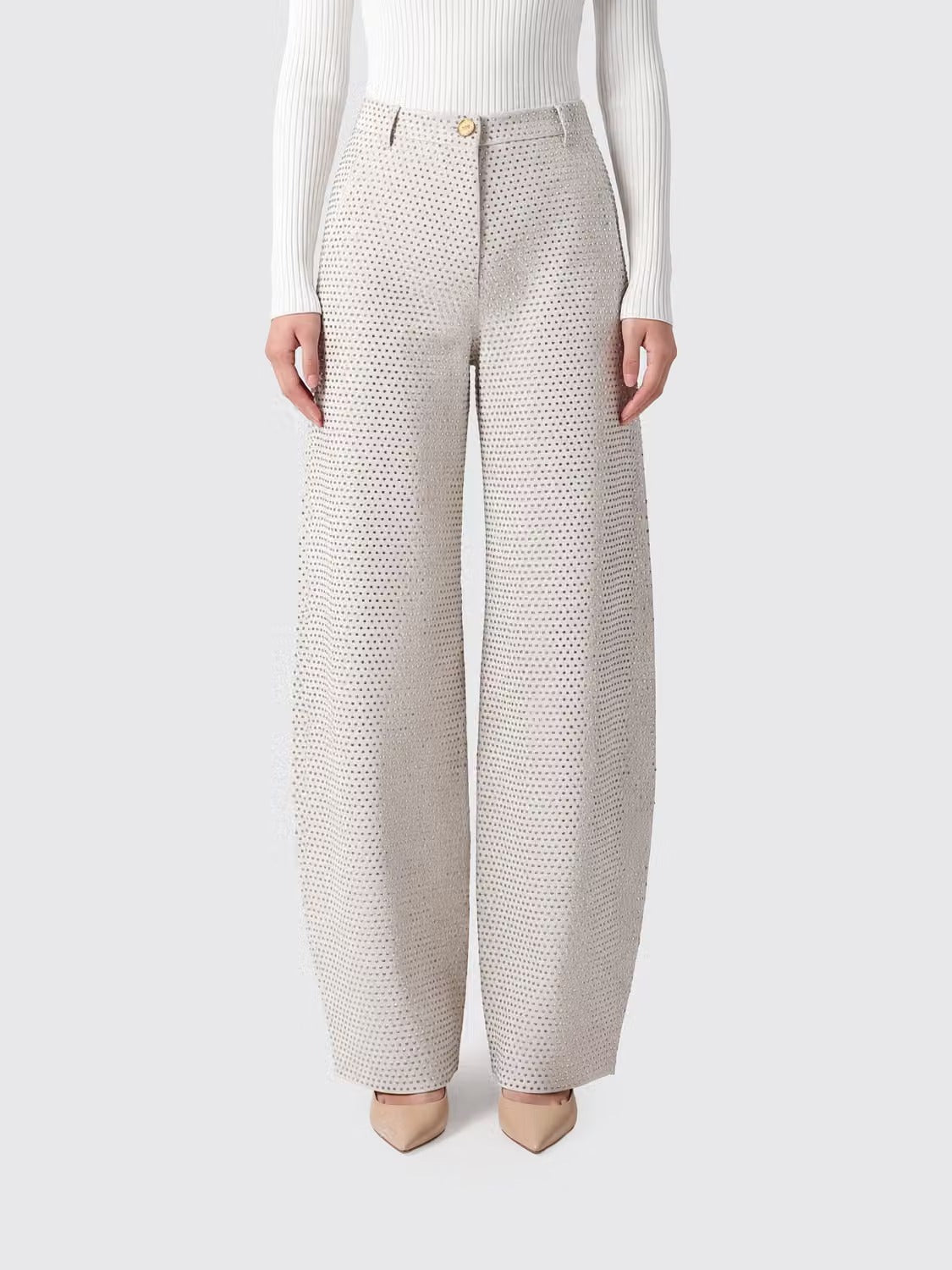 ELISABETTA FRANCHI Jeans Balloon Denim Strass-Burro