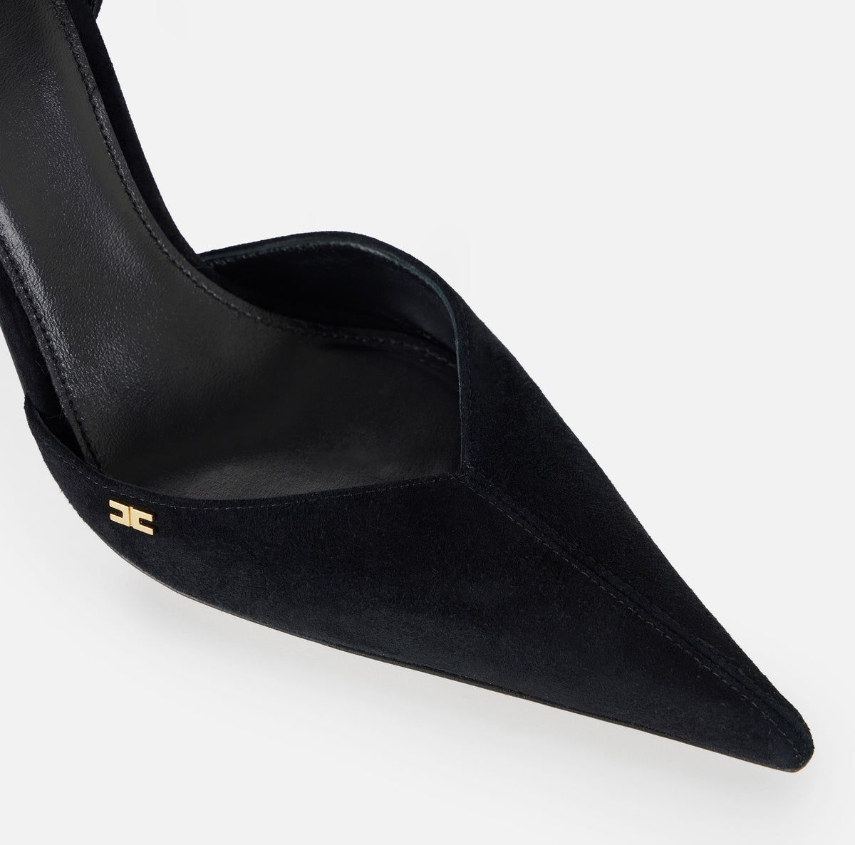 ELISABETTA FRANCHI Sandalo Suede Piuma-Nero