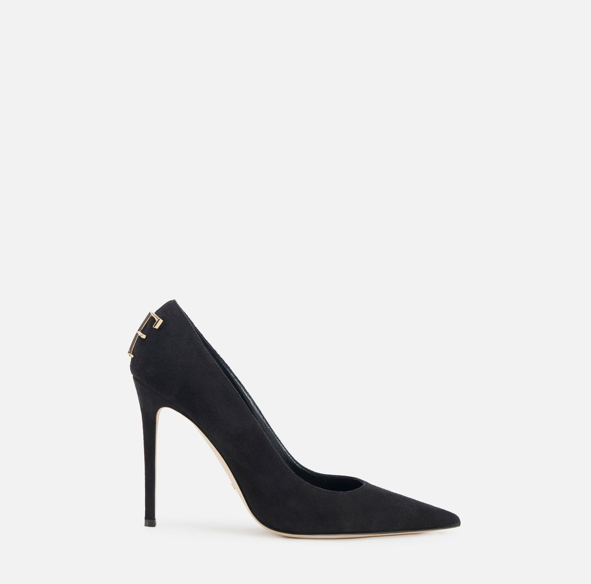 ELISABETTA FRANCHI Décolleté Suede Logo-Nero