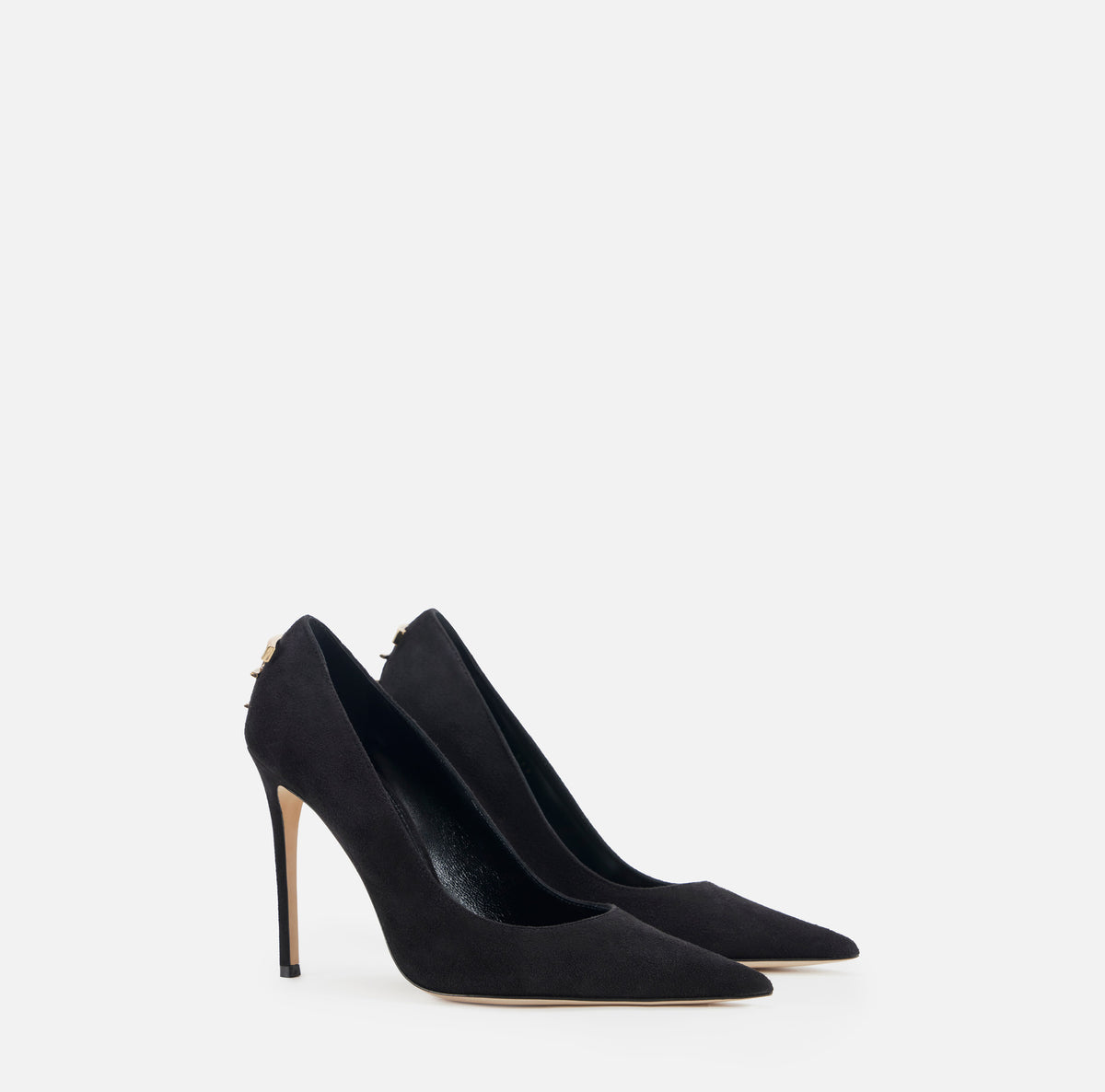 ELISABETTA FRANCHI Décolleté Suede Logo-Nero